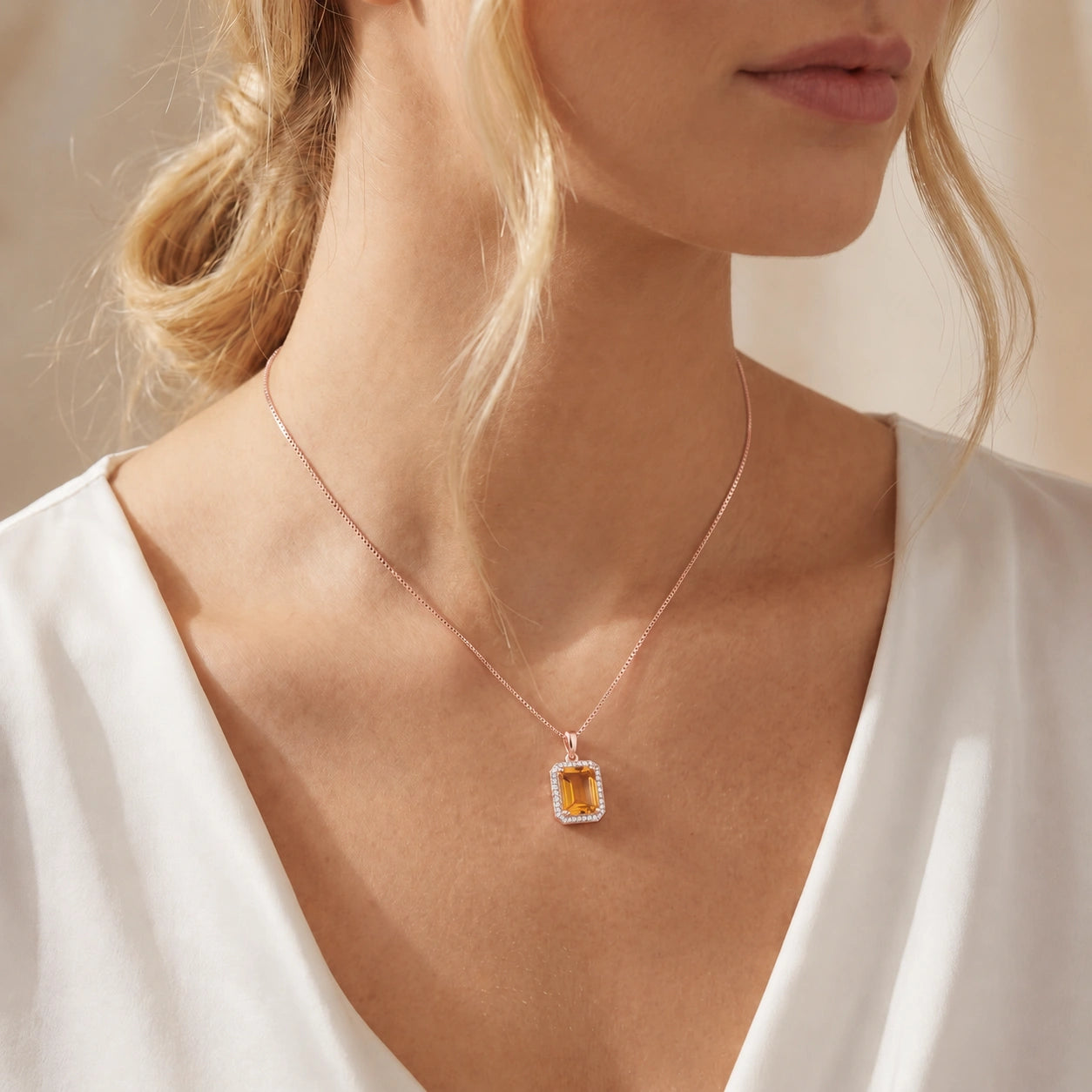 Rose Gold Citrine & Diamond — Alberica