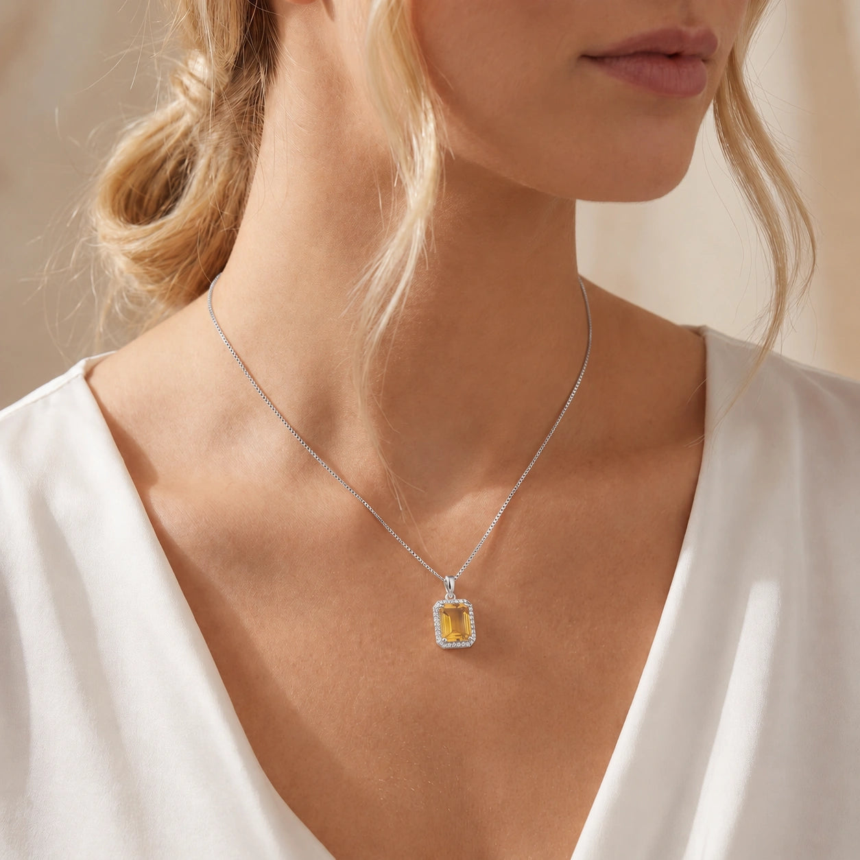 White Gold Citrine & Diamond — Alberica
