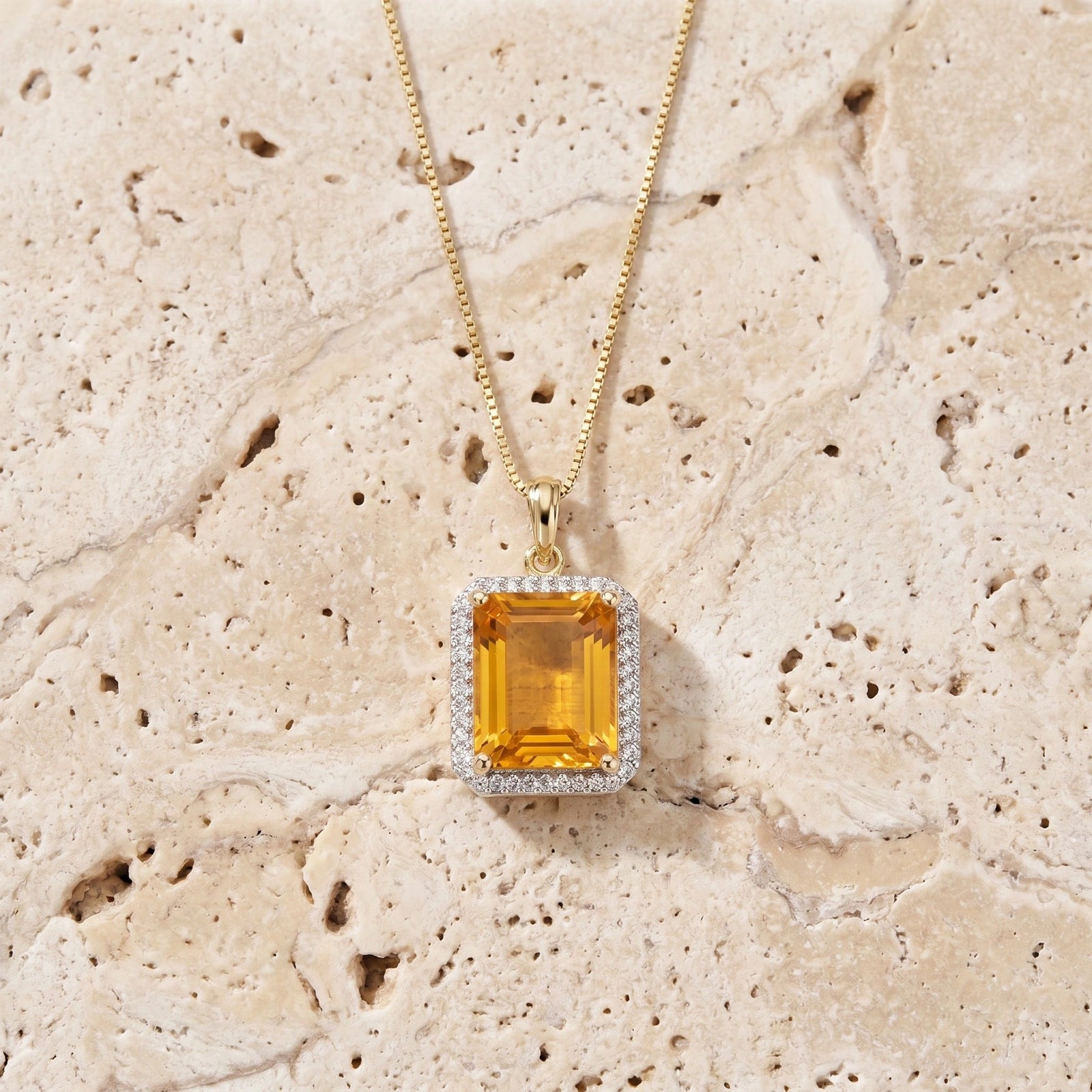Yellow Gold Citrine & Diamond — Alberica