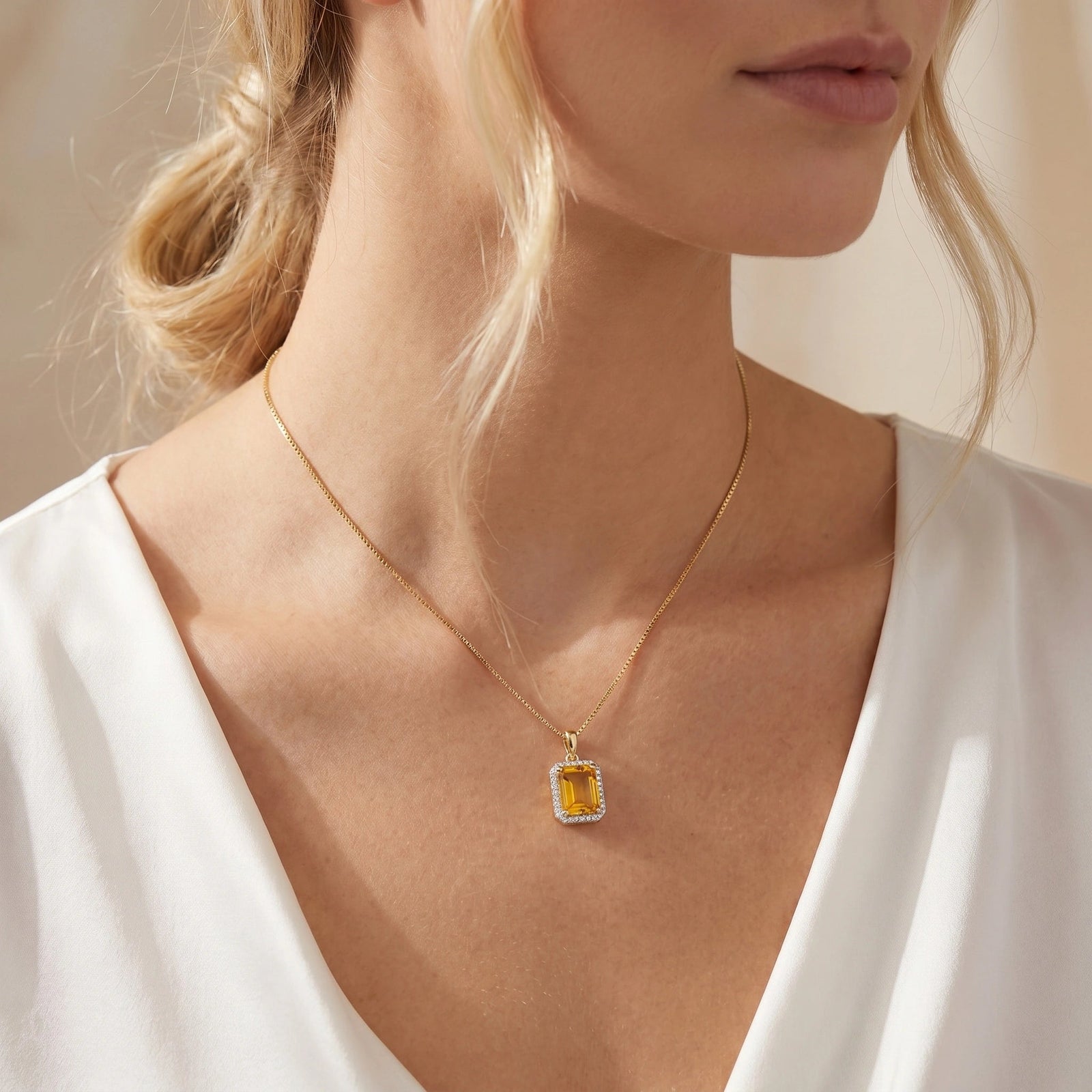 Yellow Gold Citrine & Diamond — Alberica