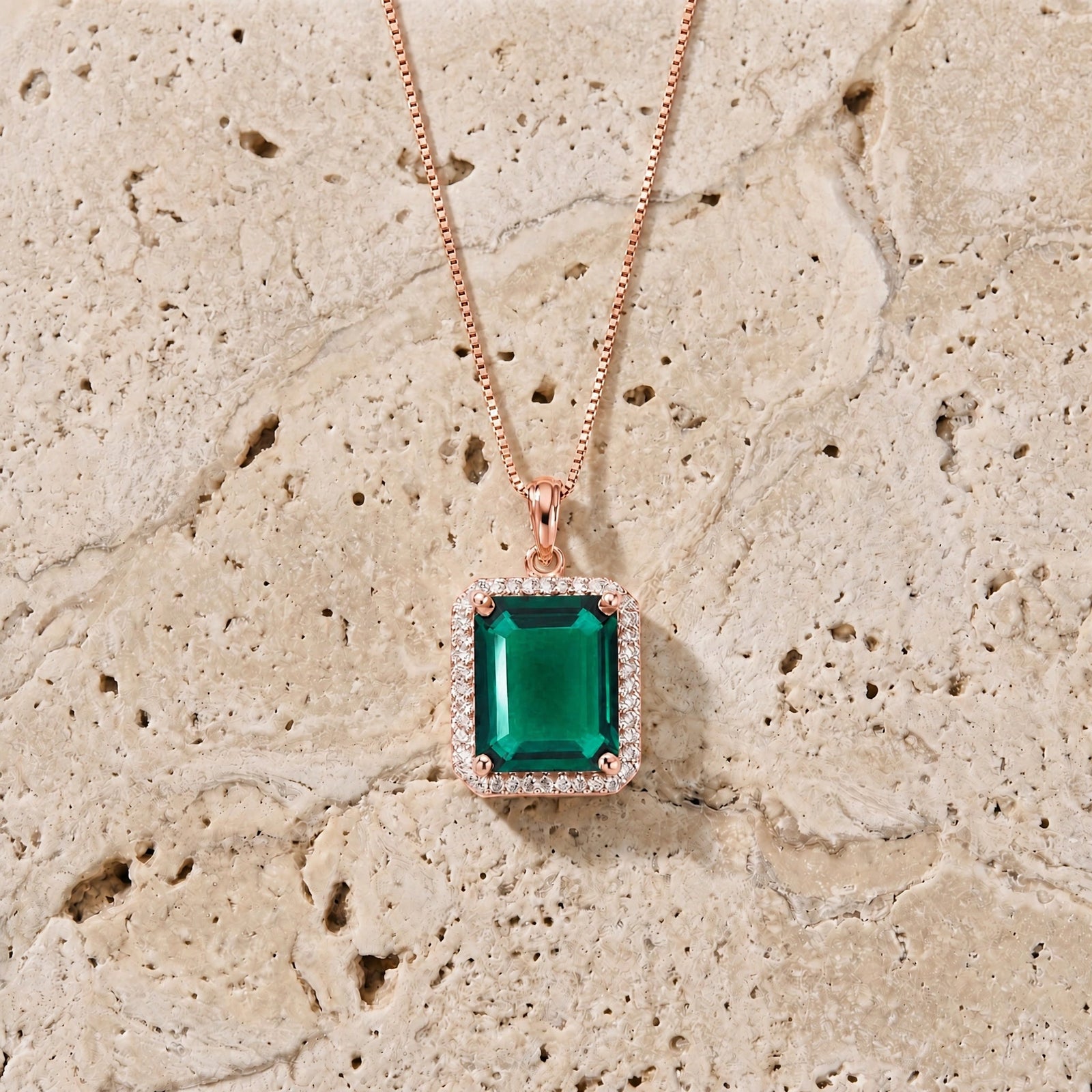 Rose Gold Emerald & Diamond — Alberica