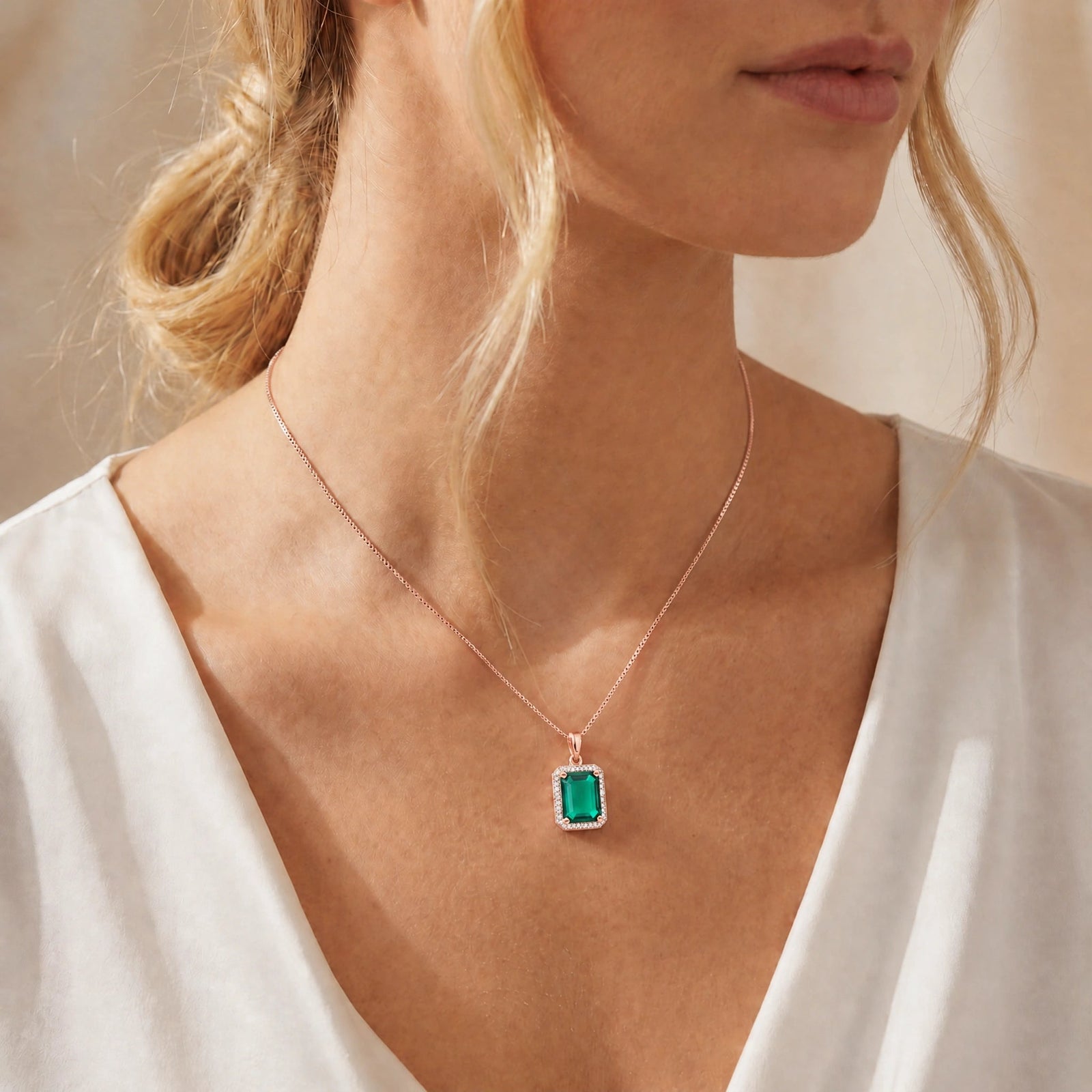 Rose Gold Emerald & Diamond — Alberica