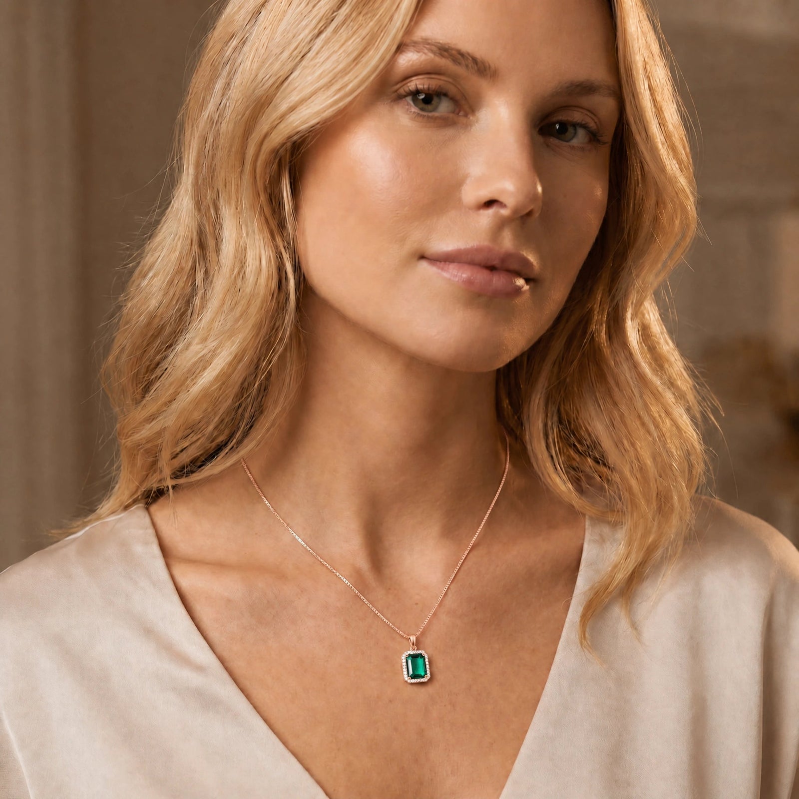 Rose Gold Emerald & Diamond — Alberica