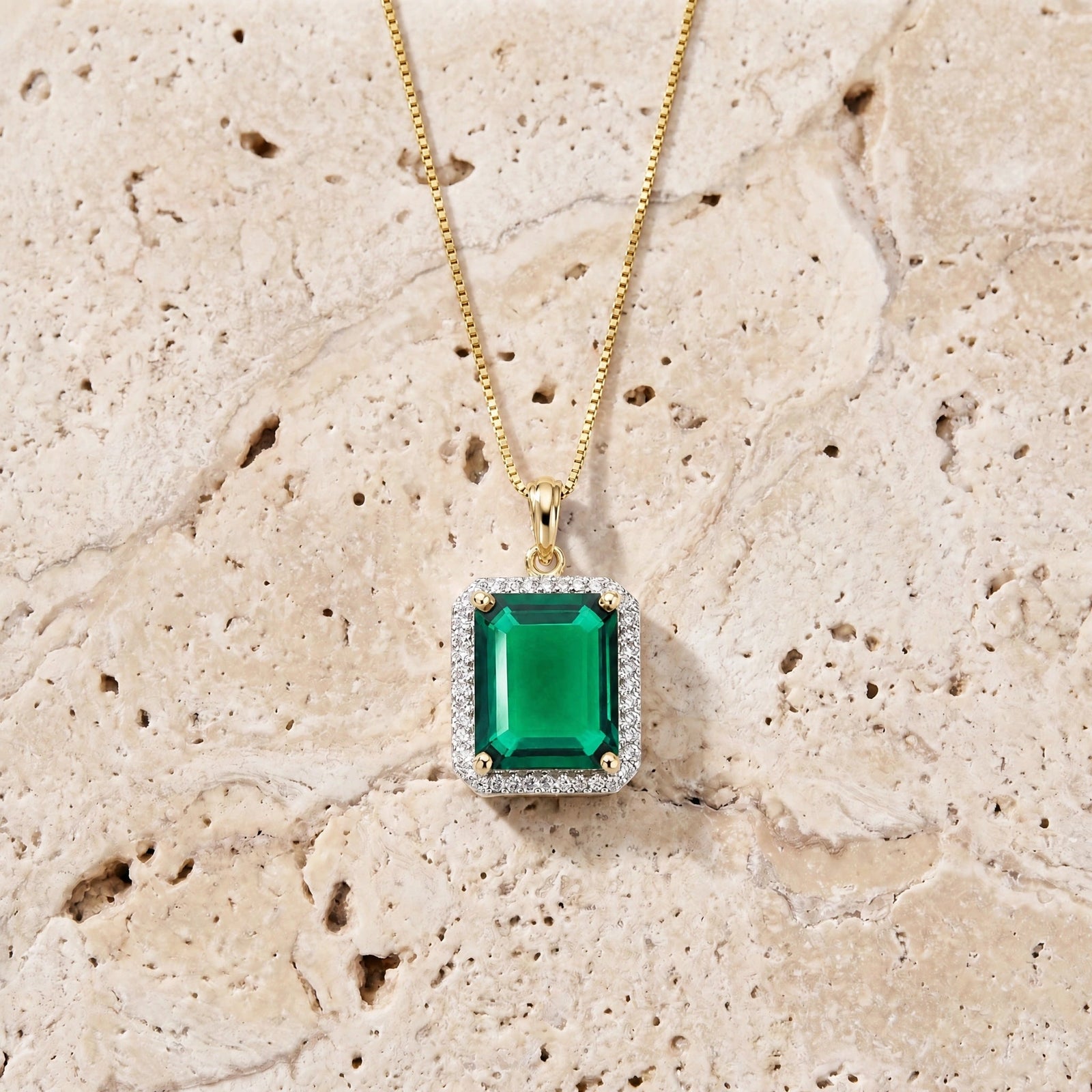 Yellow Gold Emerald & Diamond — Alberica