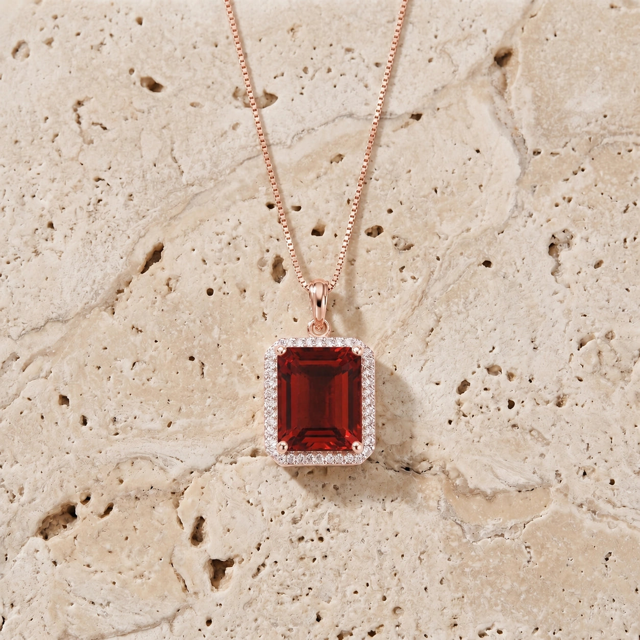 Rose Gold Garnet & Diamond — Alberica