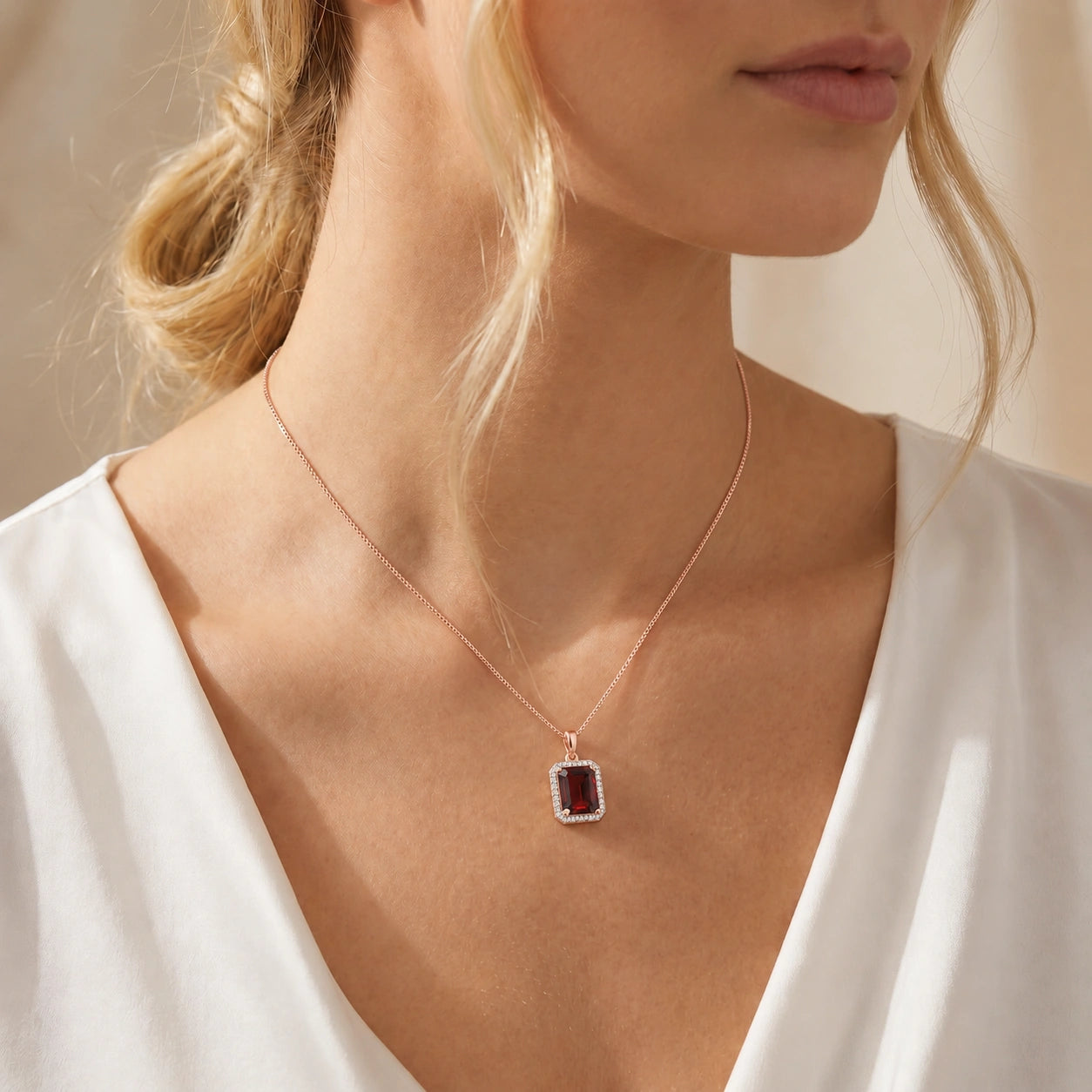 Rose Gold Garnet & Diamond — Alberica