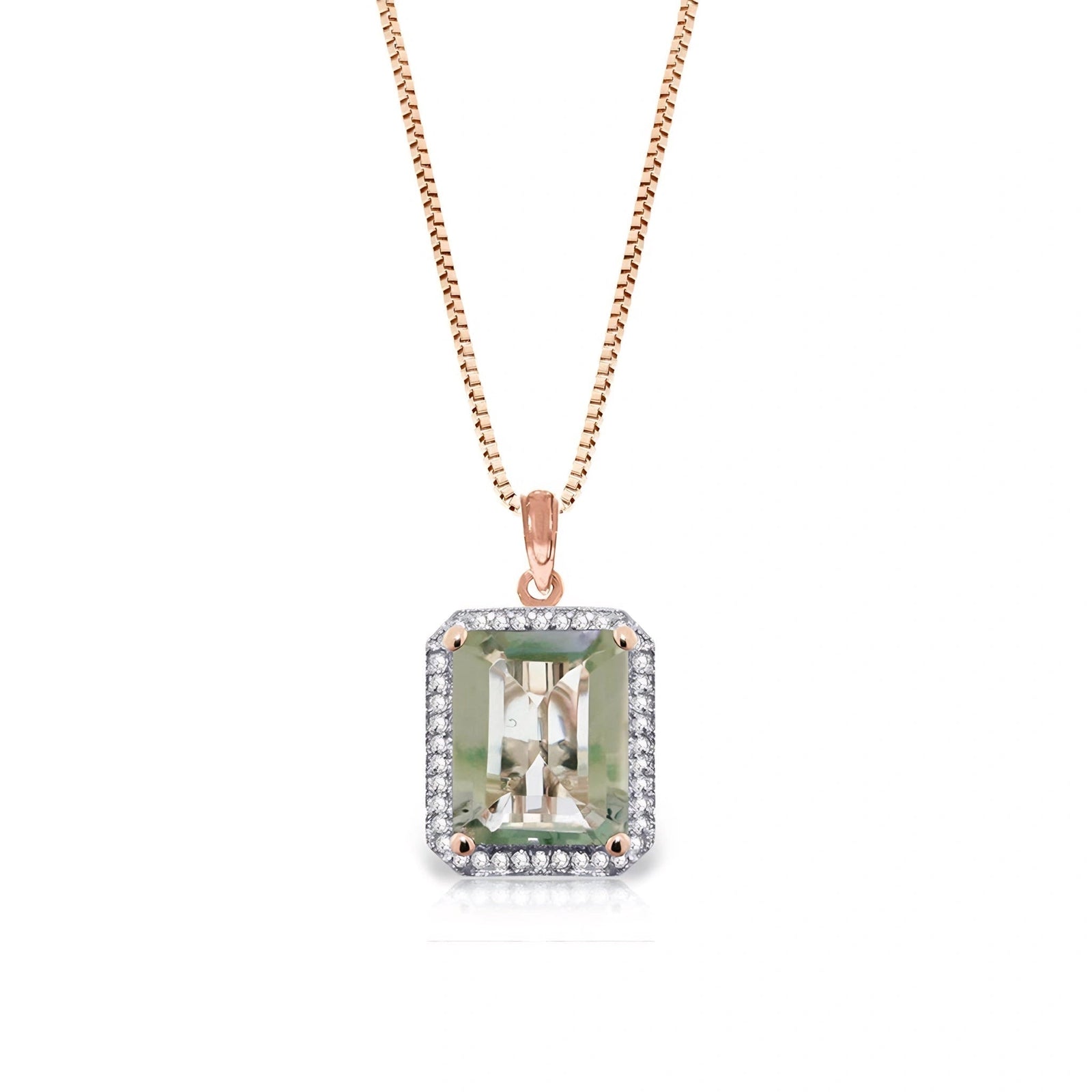 Rose Gold Green Amethyst & Diamond — Alberica