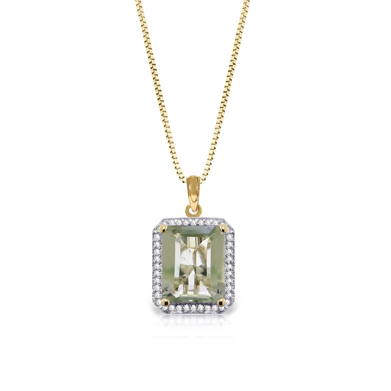 Yellow Gold Green Amethyst & Diamond — Alberica