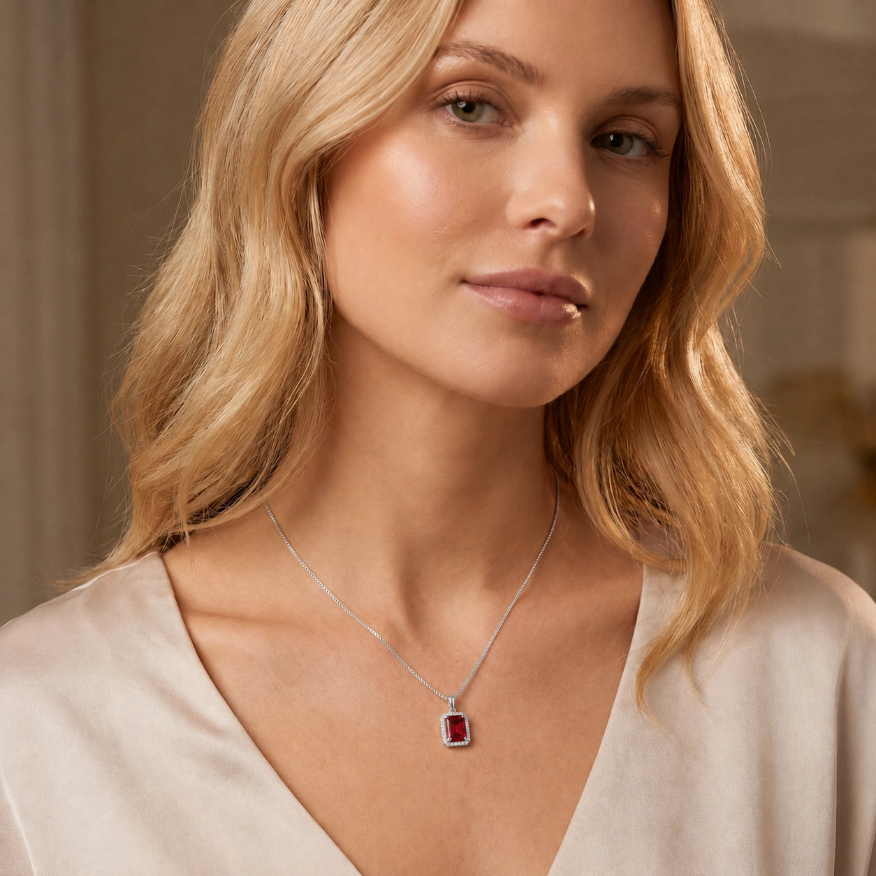 White Gold Ruby & Diamond — Alberica
