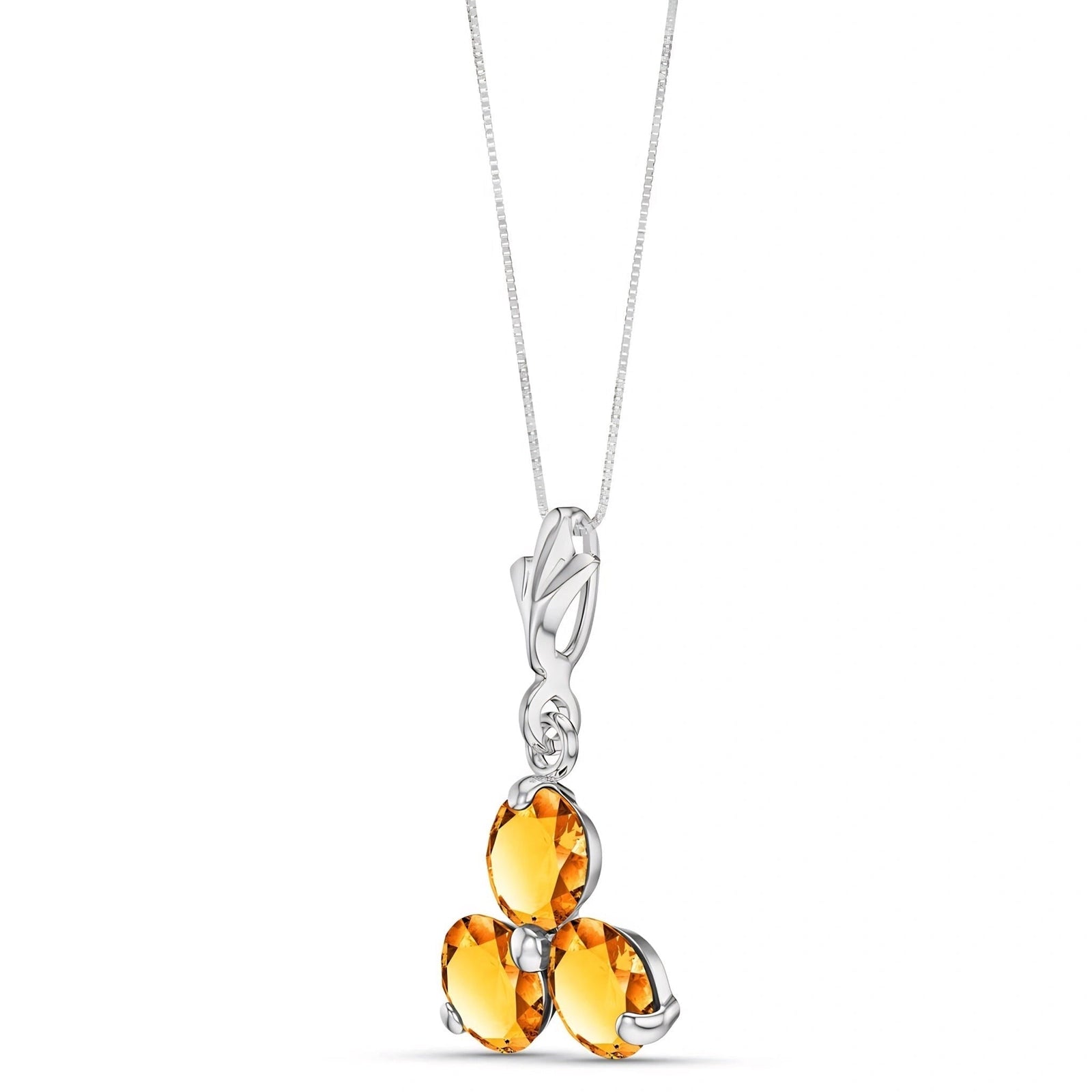 White Gold Belle Necklace Citrine 10K — Amalia