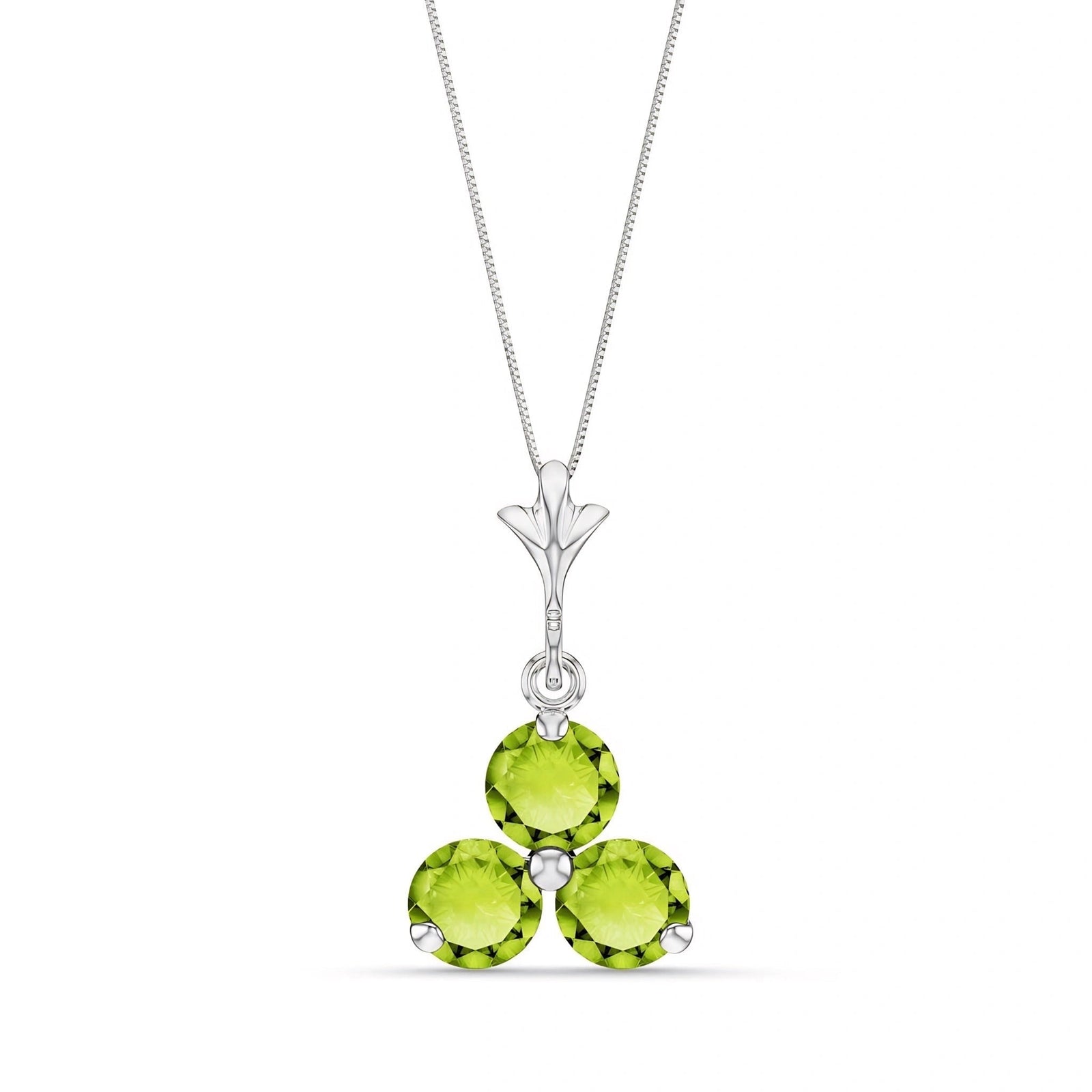 White Gold Belle Necklace Peridot 10K — Amalia