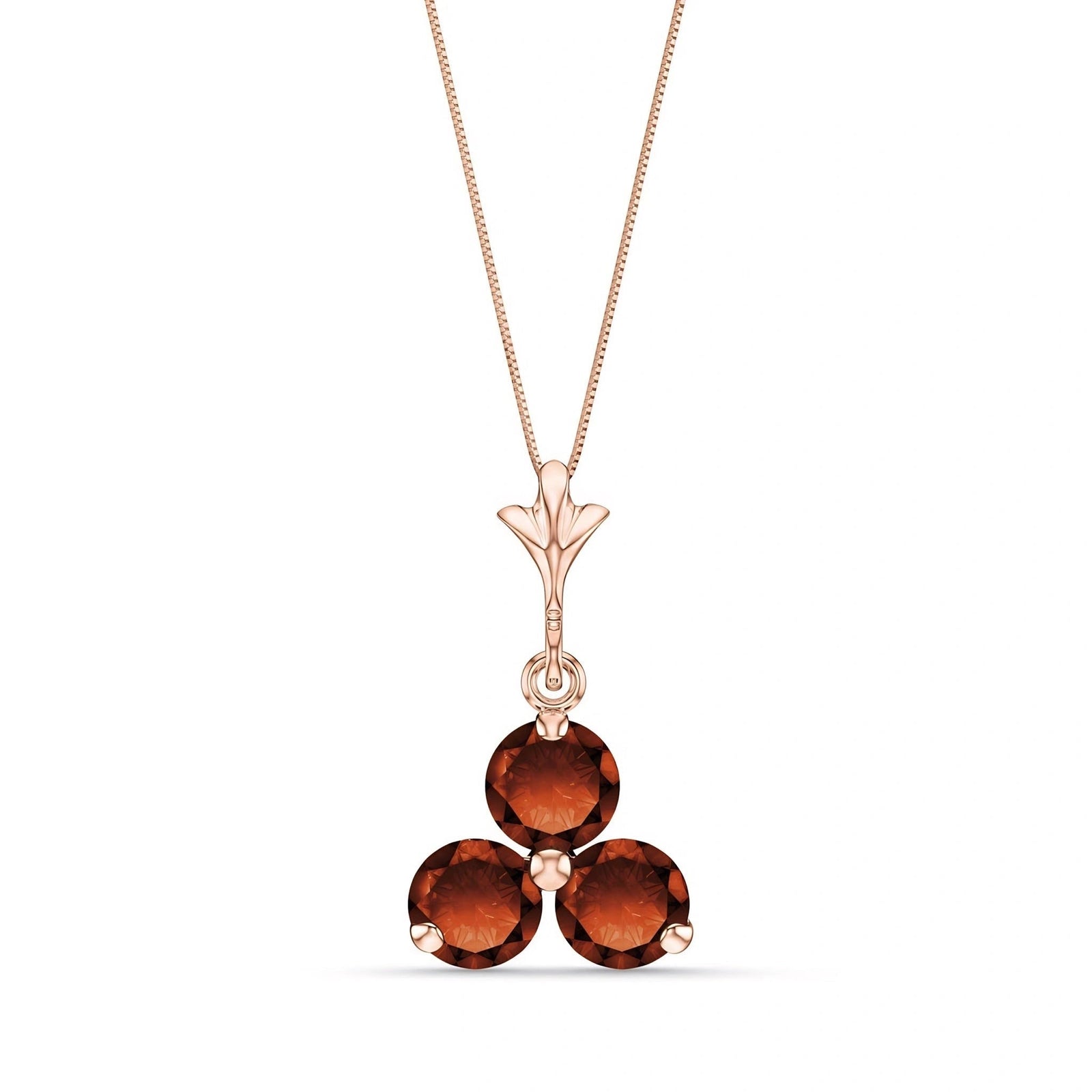 Rose Gold Belle Necklace Garnet 10K — Amalia