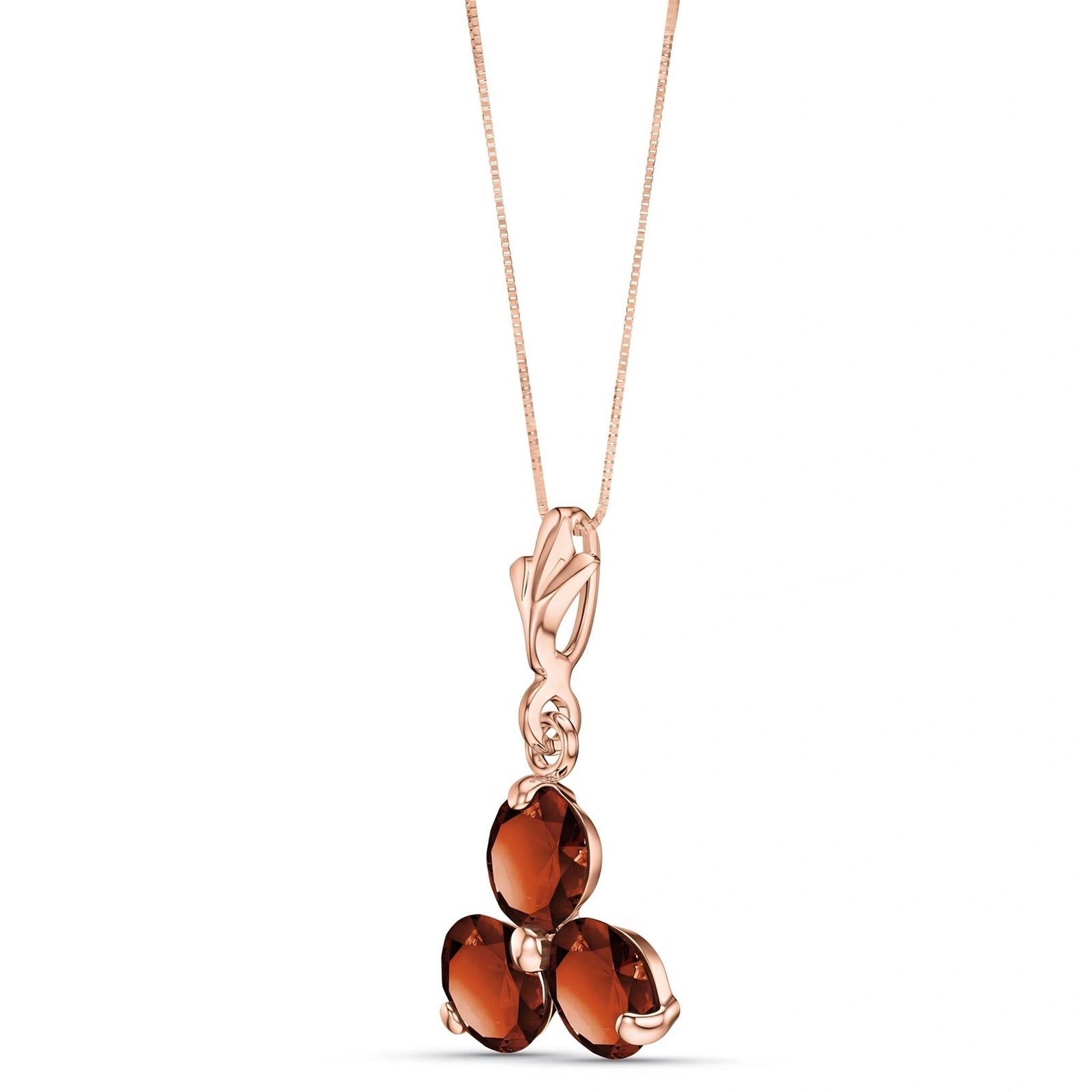 Rose Gold Belle Necklace Garnet 10K — Amalia