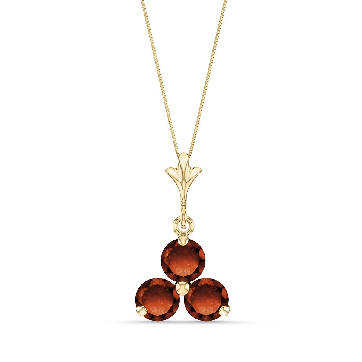 Yellow Gold Belle Necklace Garnet 10K — Amalia