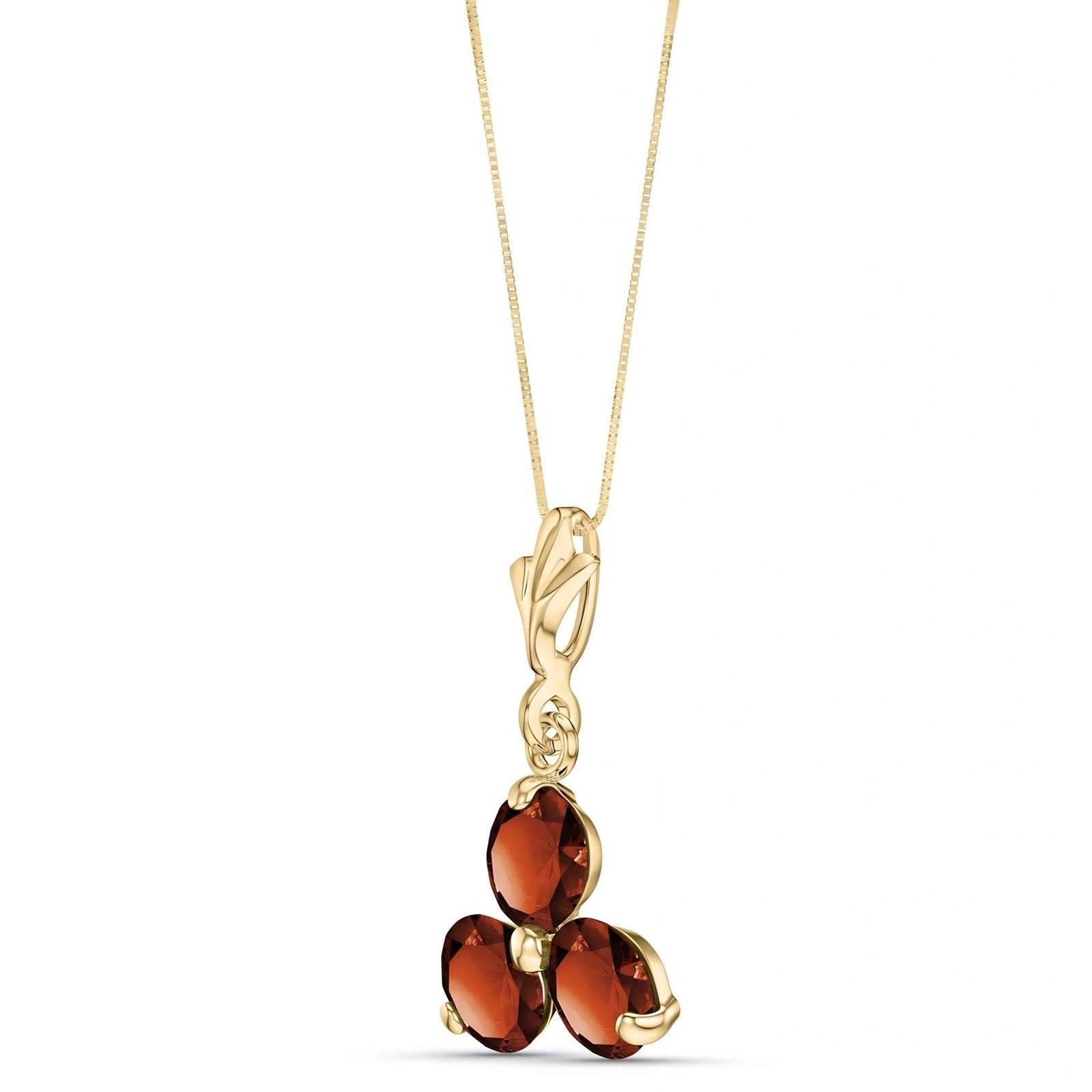 Yellow Gold Belle Necklace Garnet 10K — Amalia