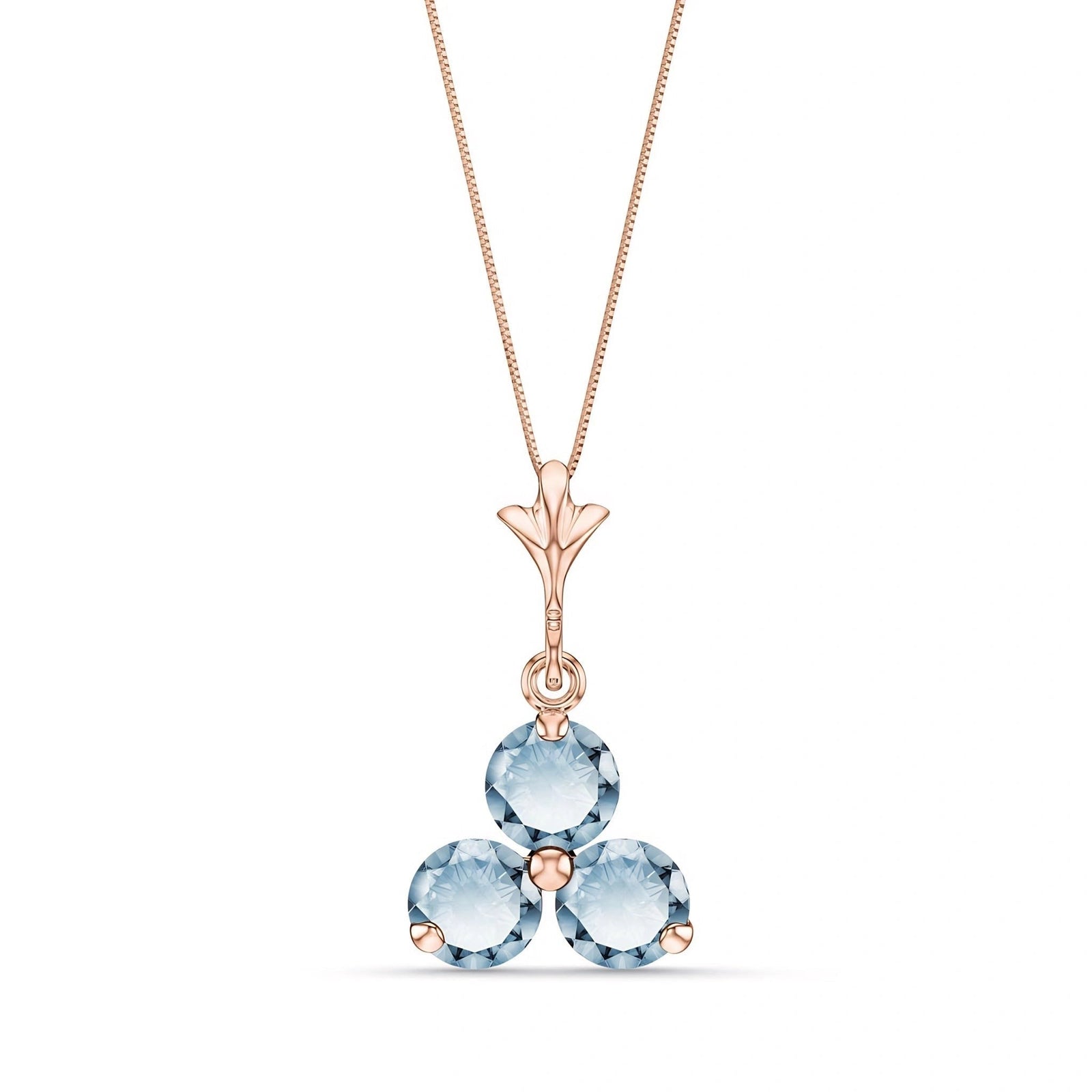 Rose Gold Belle Necklace Aquamarine 10K — Amalia