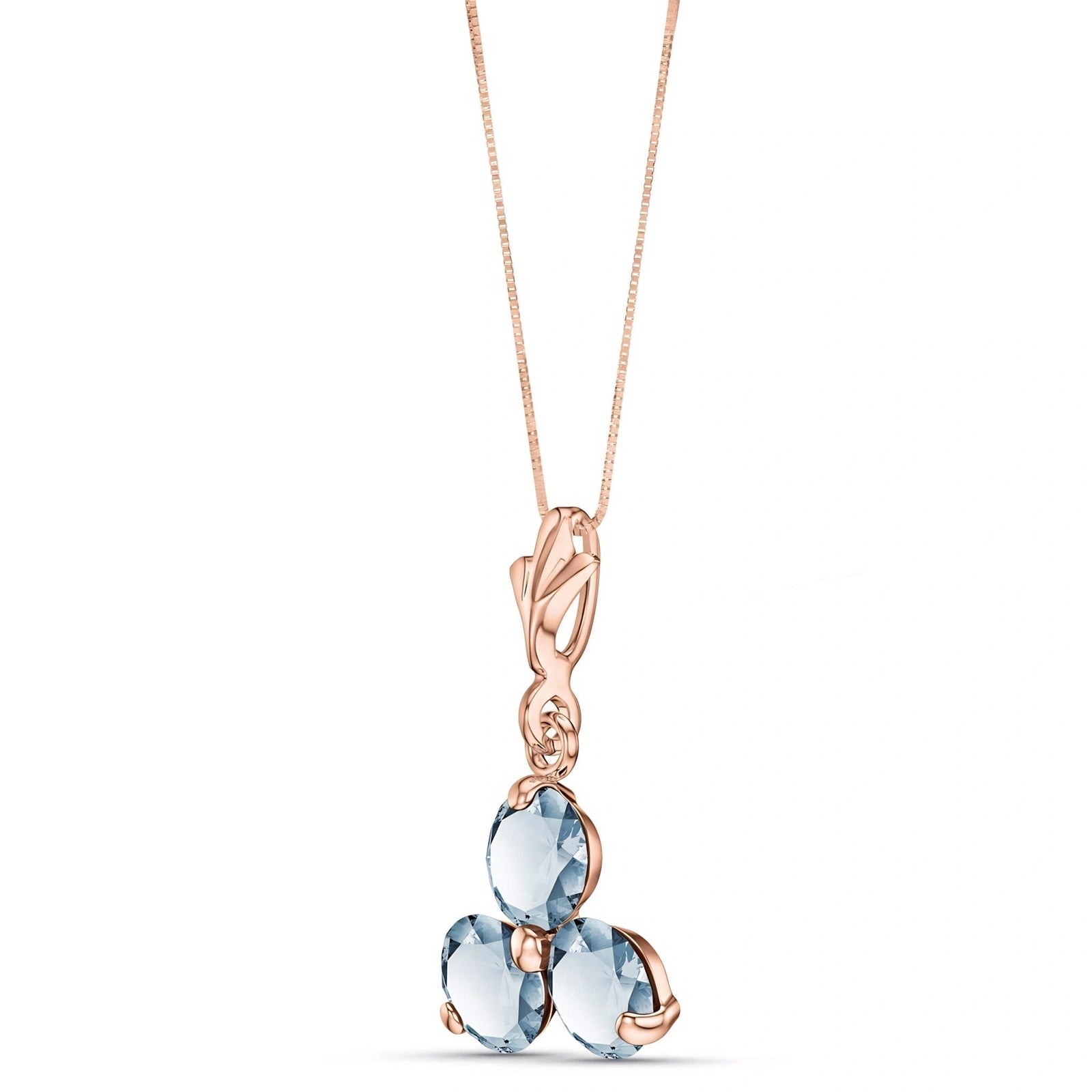 Rose Gold Belle Necklace Aquamarine 10K — Amalia