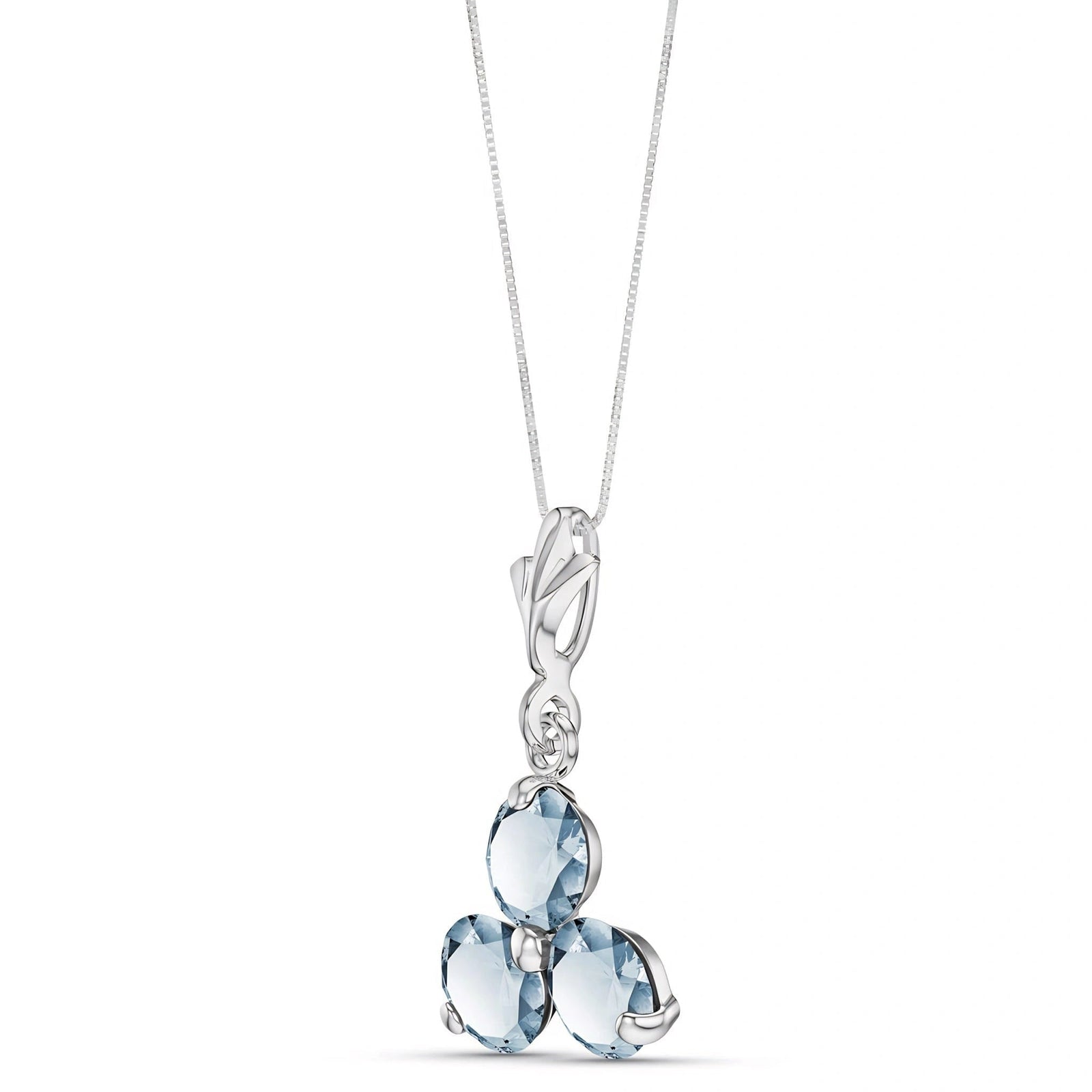 White Gold Belle Necklace Aquamarine 10K — Amalia