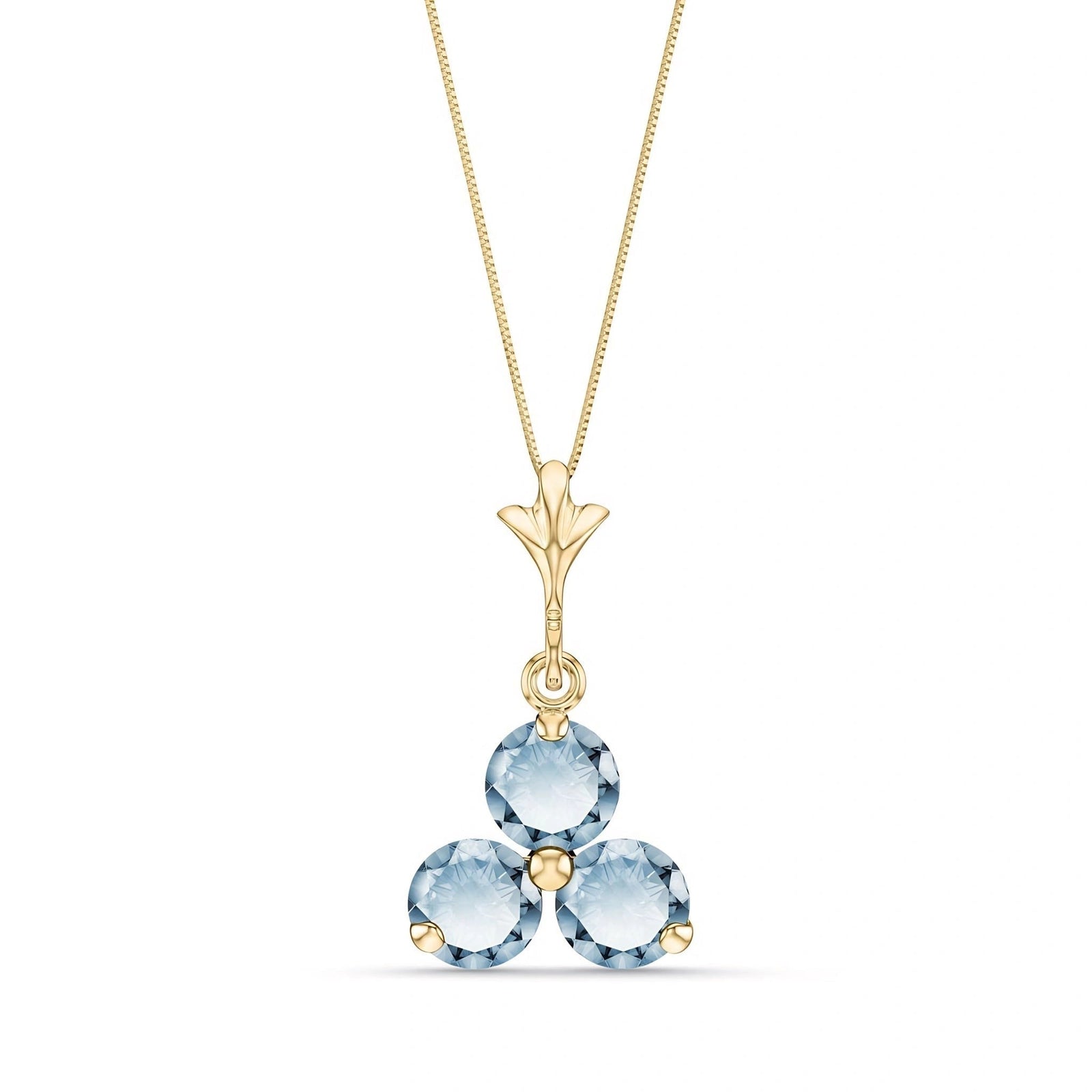 Yellow Gold Belle Necklace Aquamarine 10K — Amalia