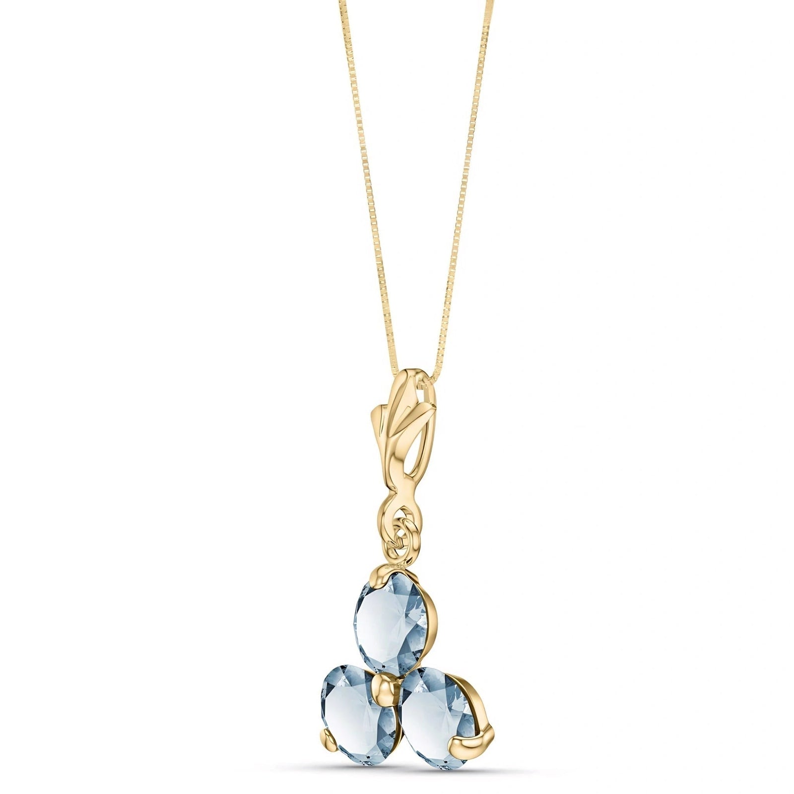 Yellow Gold Belle Necklace Aquamarine 10K — Amalia