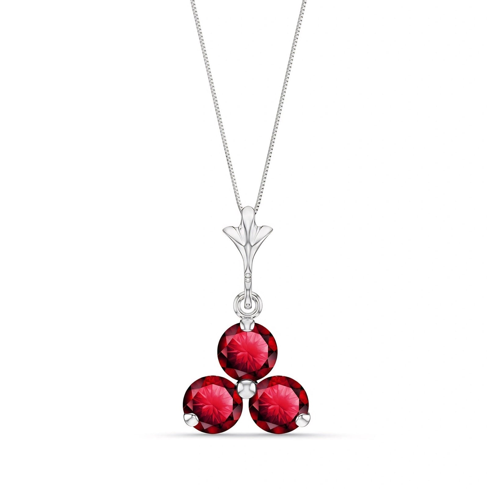 White Gold Belle Necklace Ruby 10K — Amalia