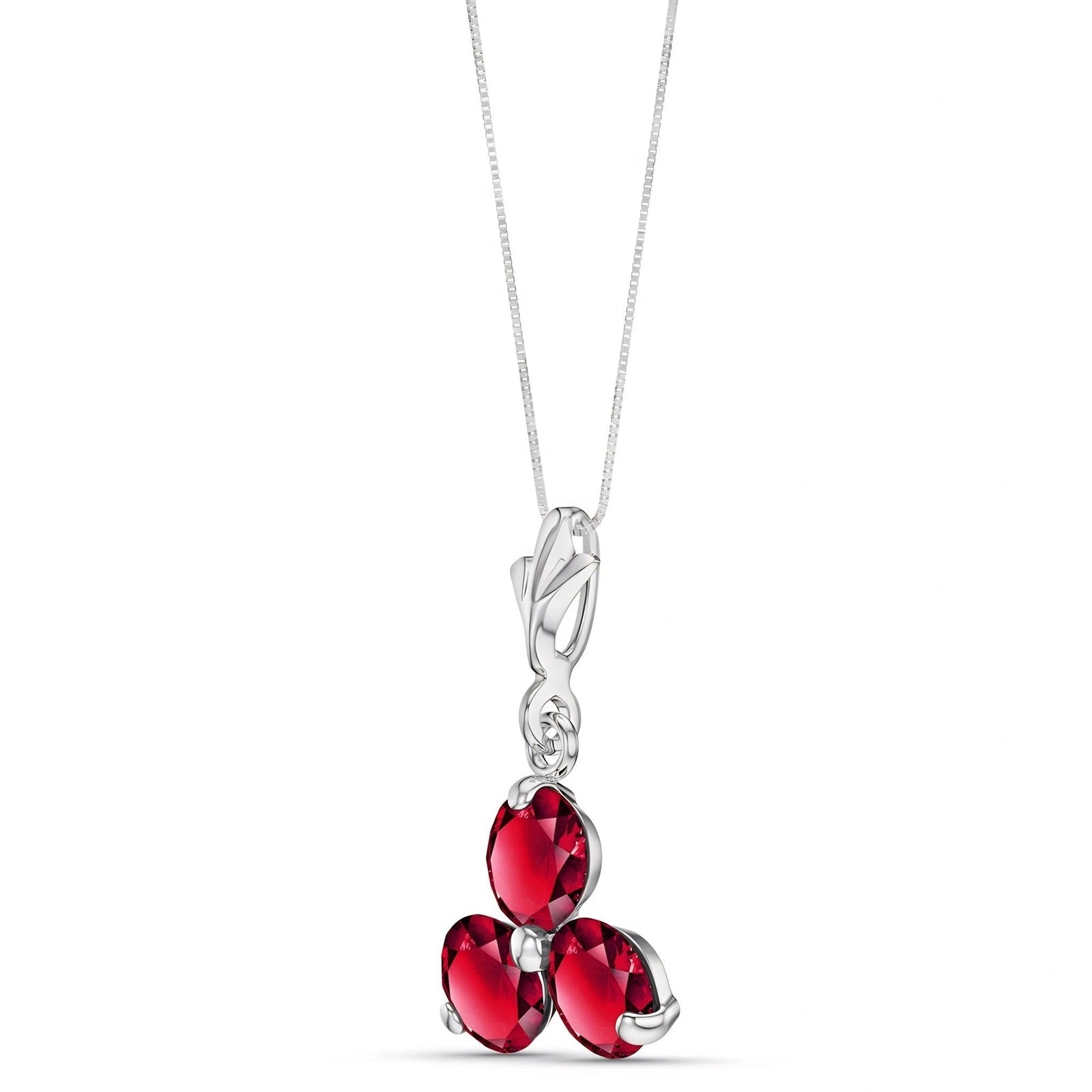 White Gold Belle Necklace Ruby 10K — Amalia