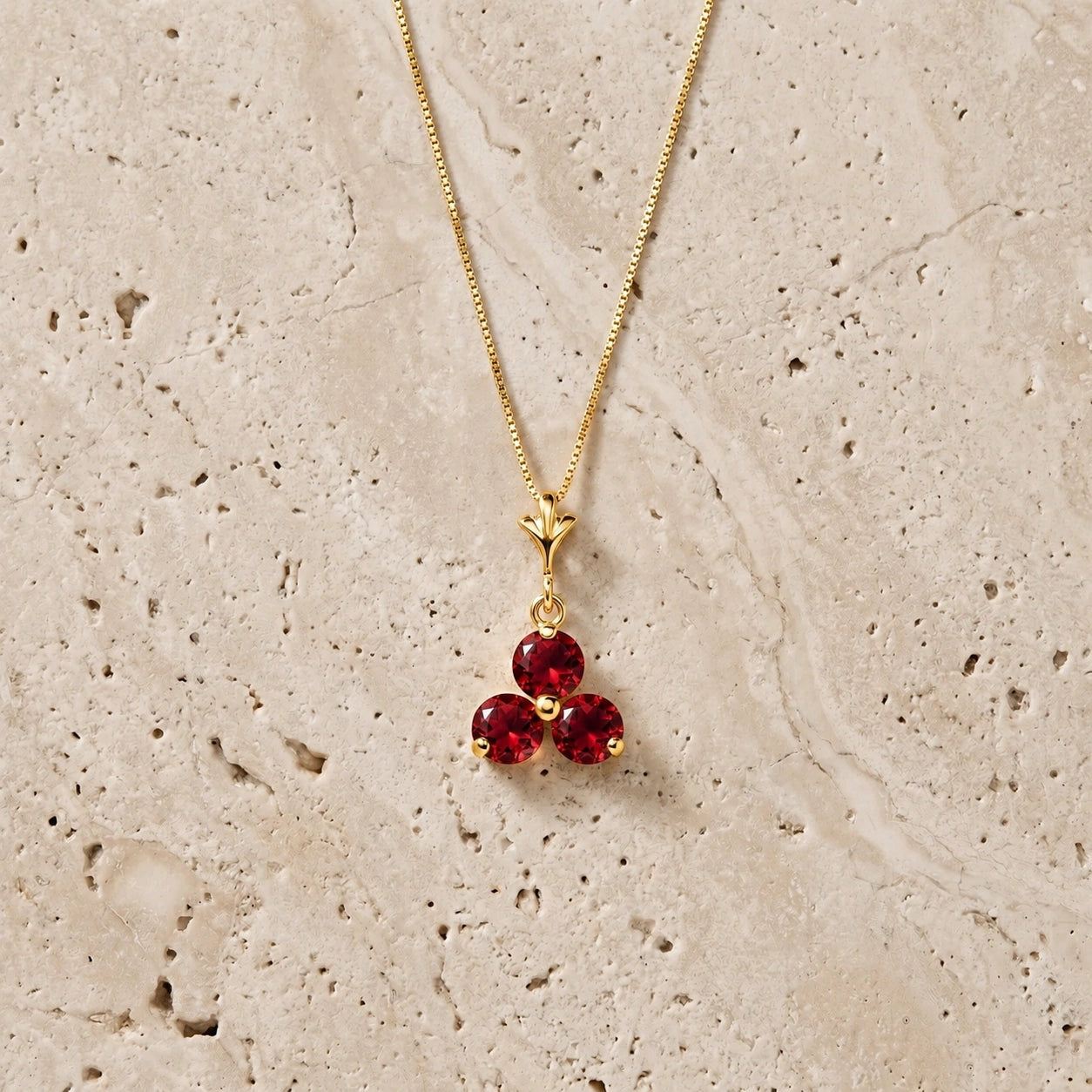 Yellow Gold Belle Necklace Ruby 10K — Amalia