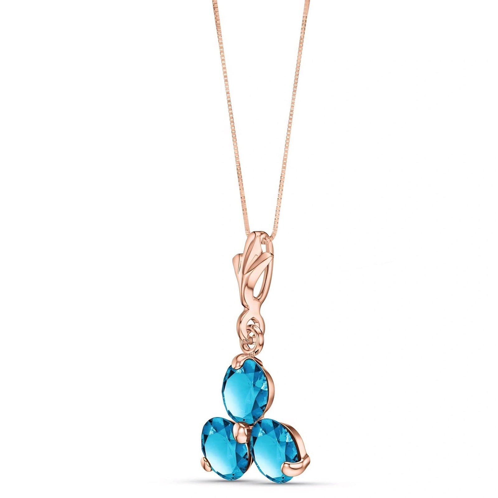 Rose Gold Belle Necklace Blue Topaz 10K — Amalia