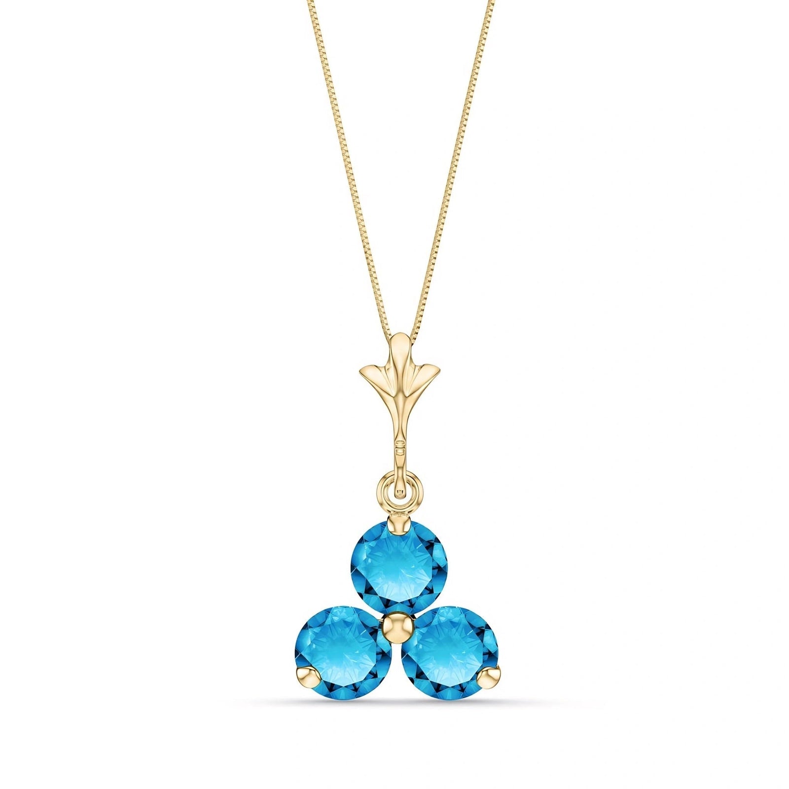 Yellow Gold Belle Necklace Blue Topaz 10K — Amalia