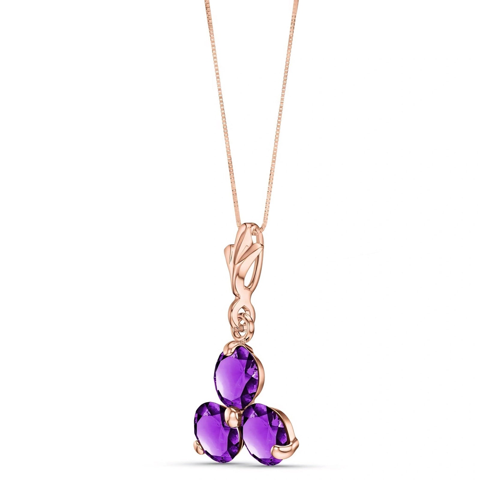Rose Gold Belle Necklace Amethyst 10K — Amalia
