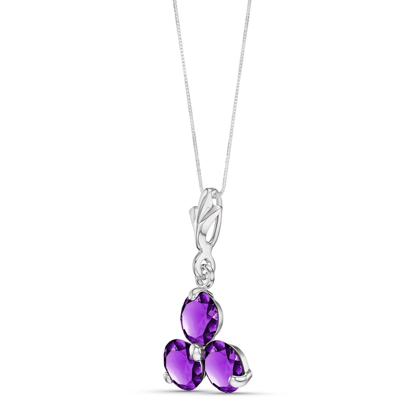 White Gold Belle Necklace Amethyst 10K — Amalia