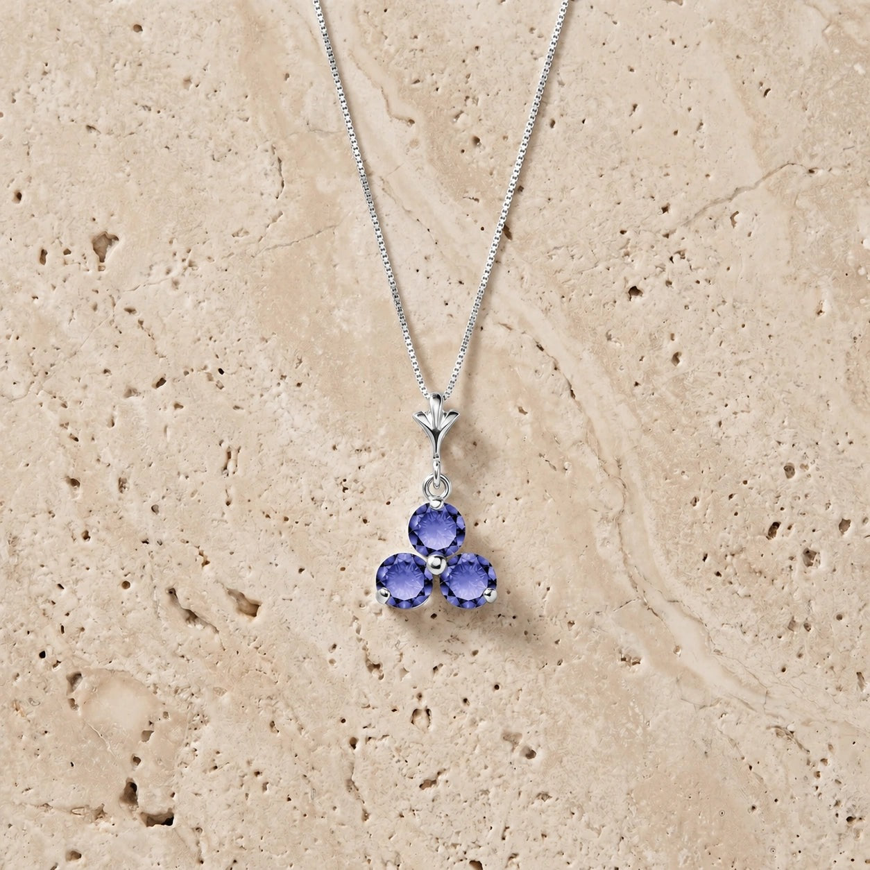 White Gold Belle Necklace Tanzanite 10K — Amalia