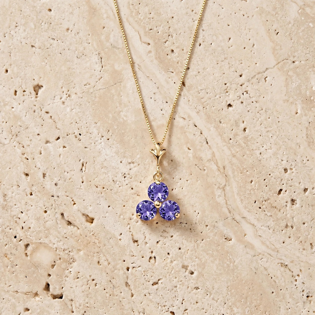 Yellow Gold Belle Necklace Tanzanite 10K — Amalia