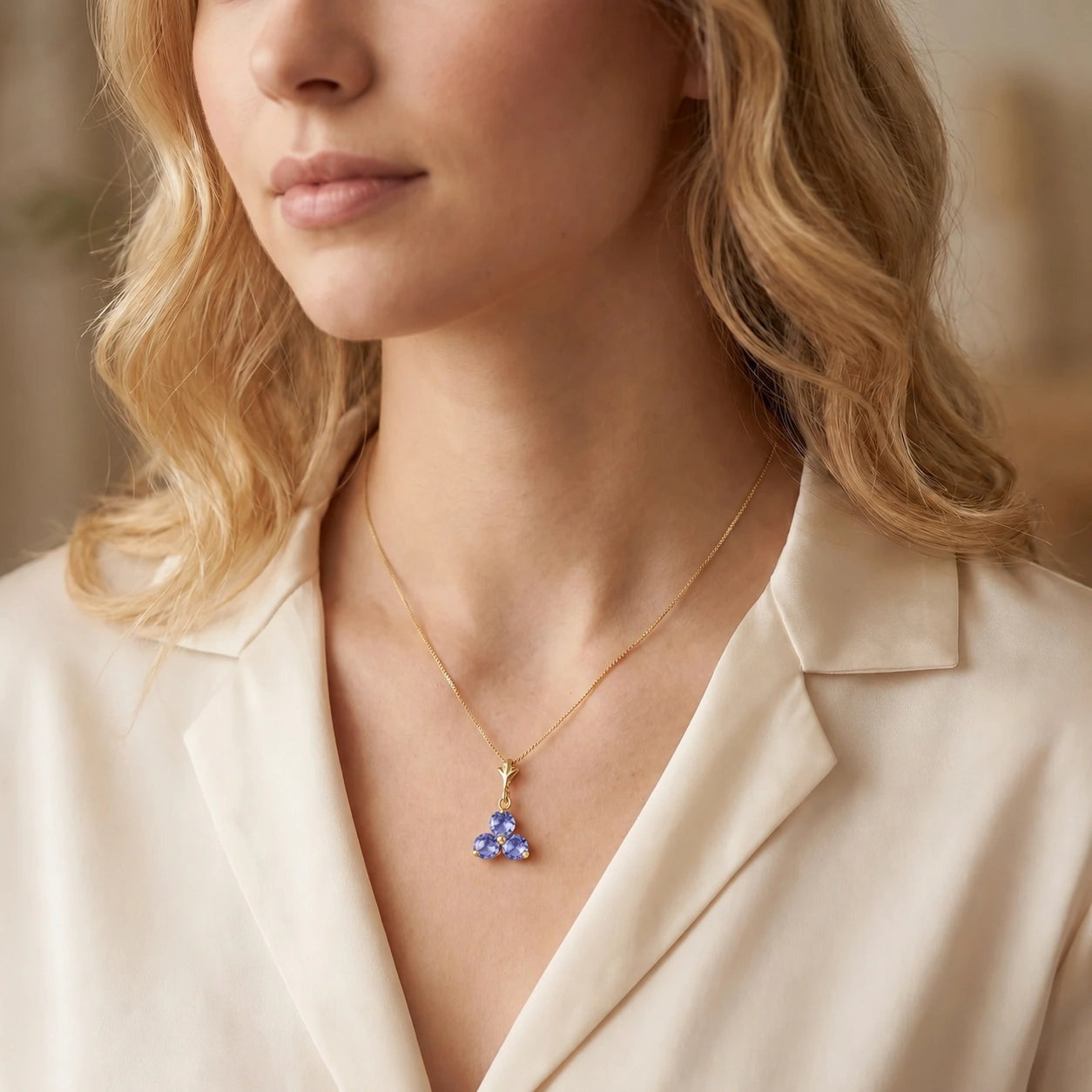 Yellow Gold Belle Necklace Tanzanite 10K — Amalia