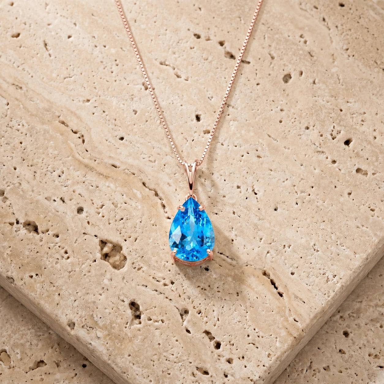 Rose Gold Blue Topaz — Gentile