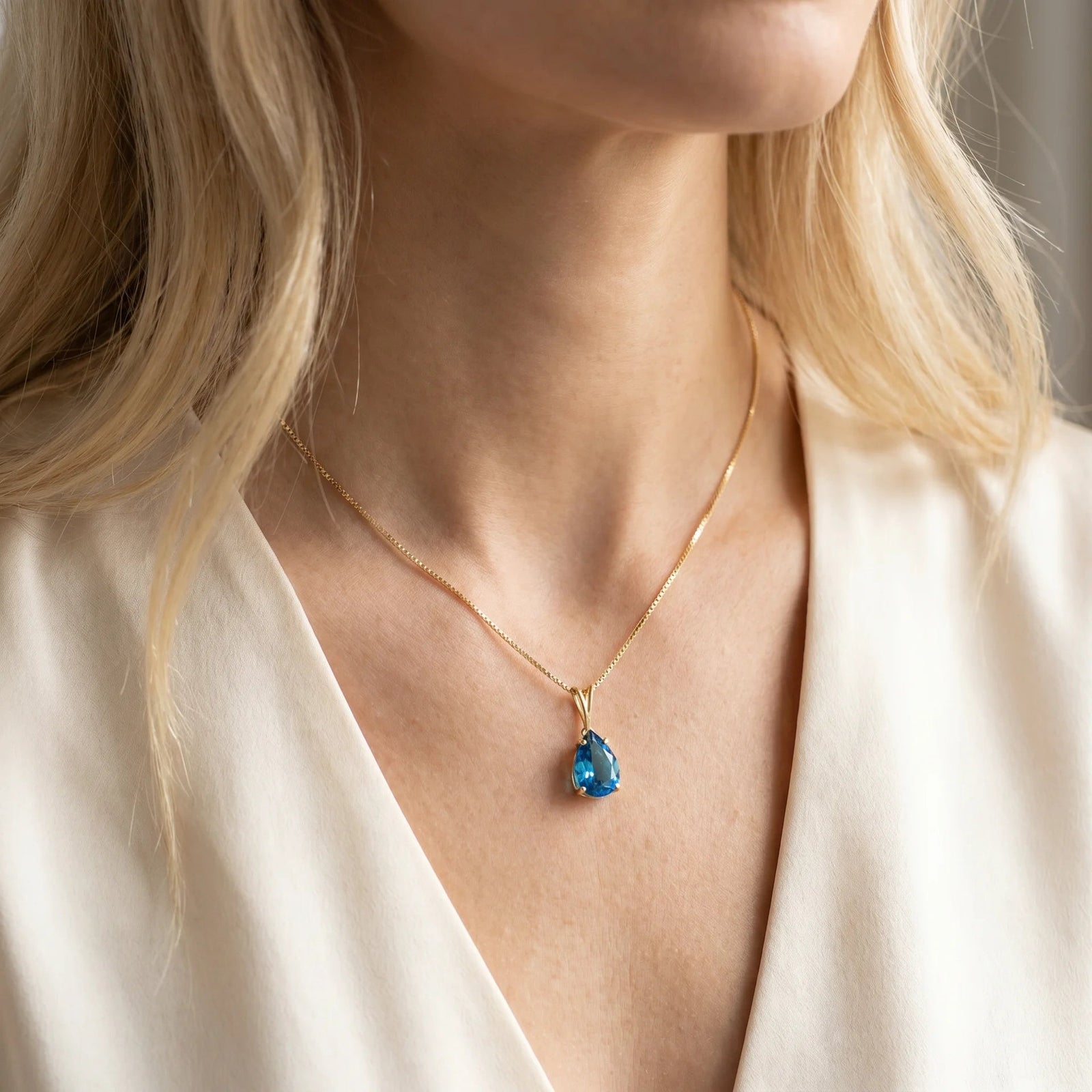 Yellow Gold Blue Topaz — Gentile