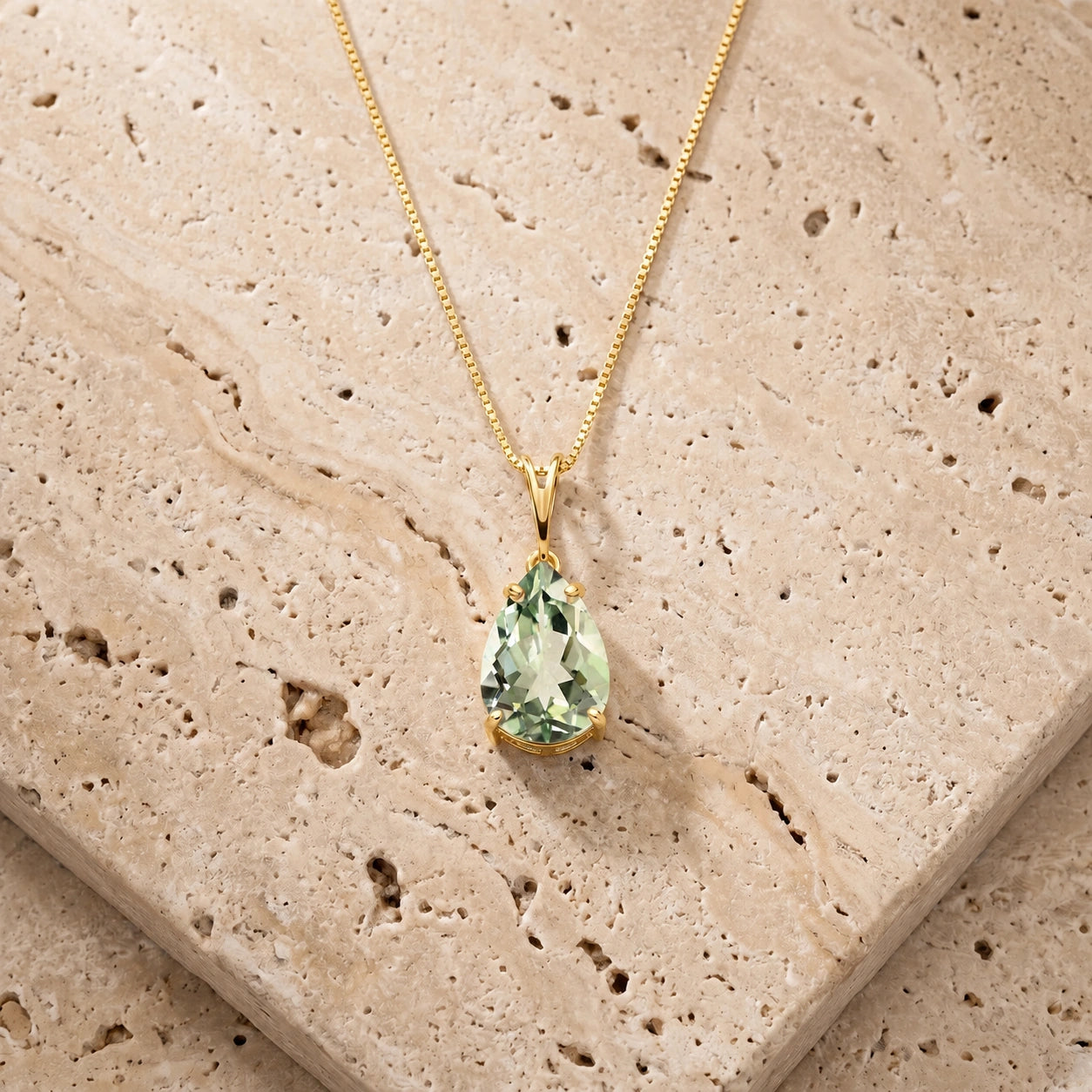 Yellow Gold Green Amethyst — Gentile