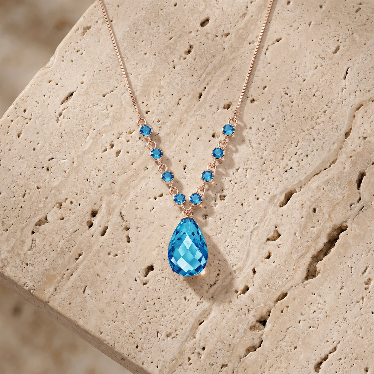 Rose Gold Blue Topaz — Geraldina