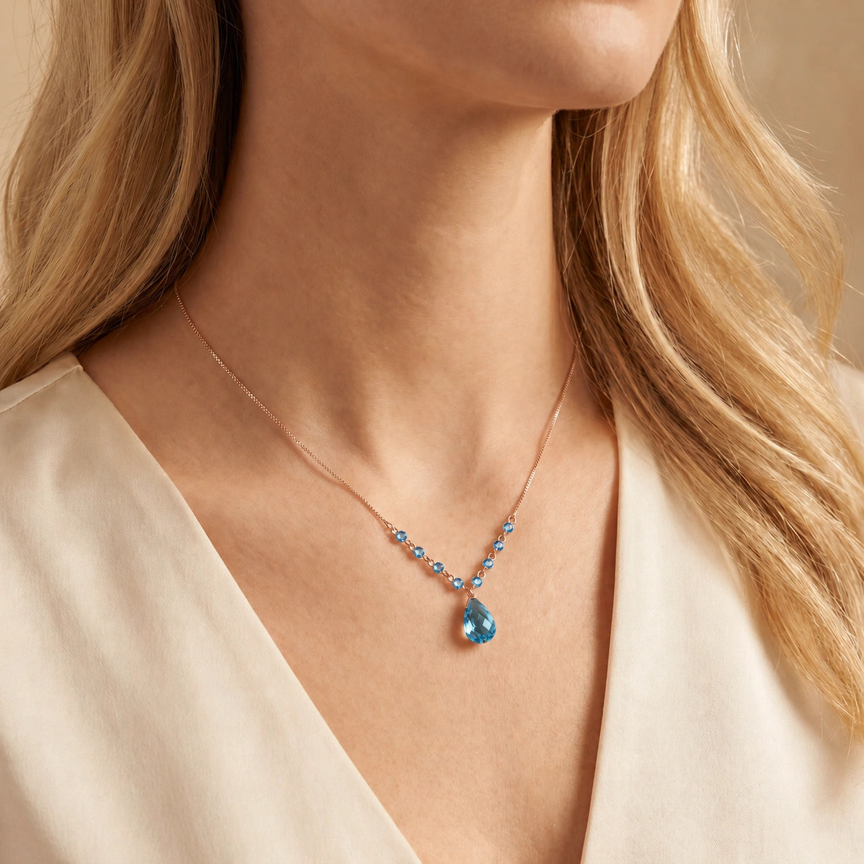 Rose Gold Blue Topaz — Geraldina