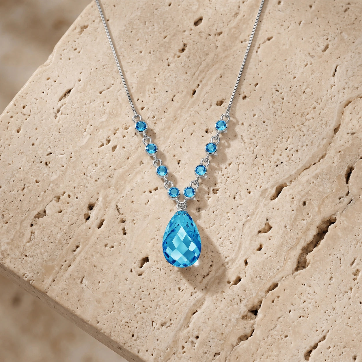 White Gold Blue Topaz — Geraldina