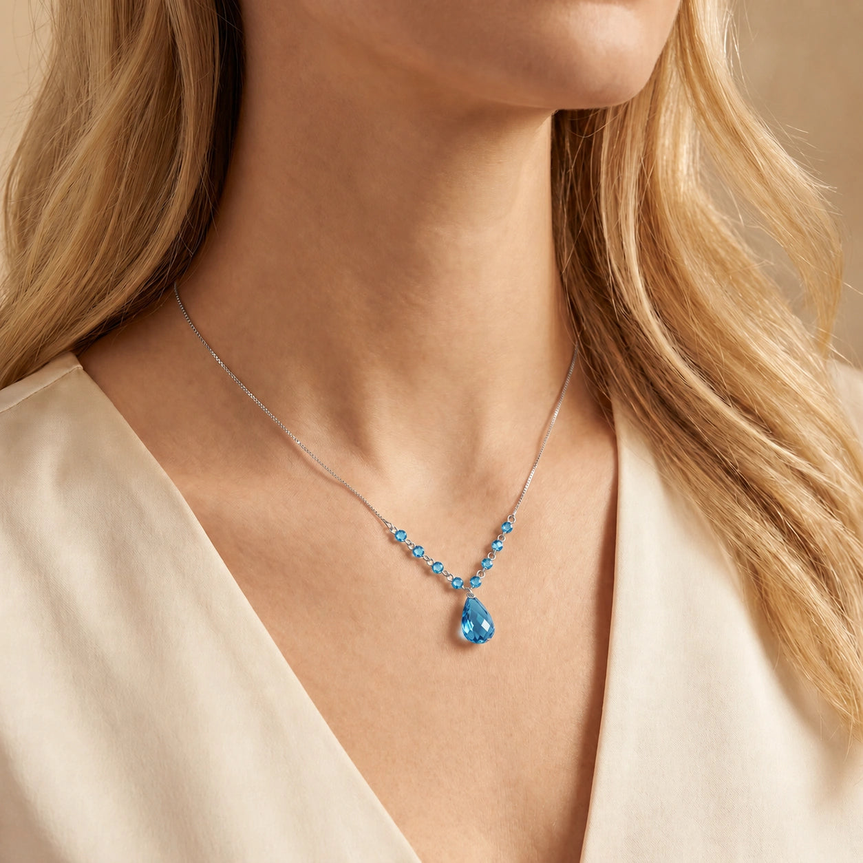 White Gold Blue Topaz — Geraldina