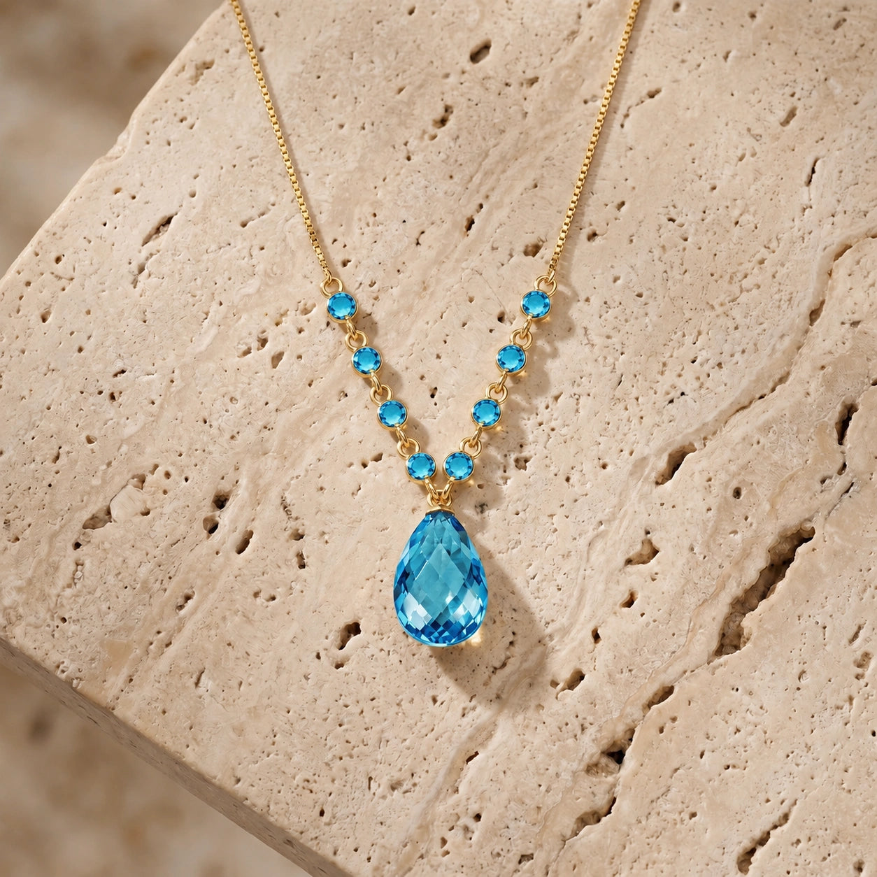 Yellow Gold Blue Topaz — Geraldina