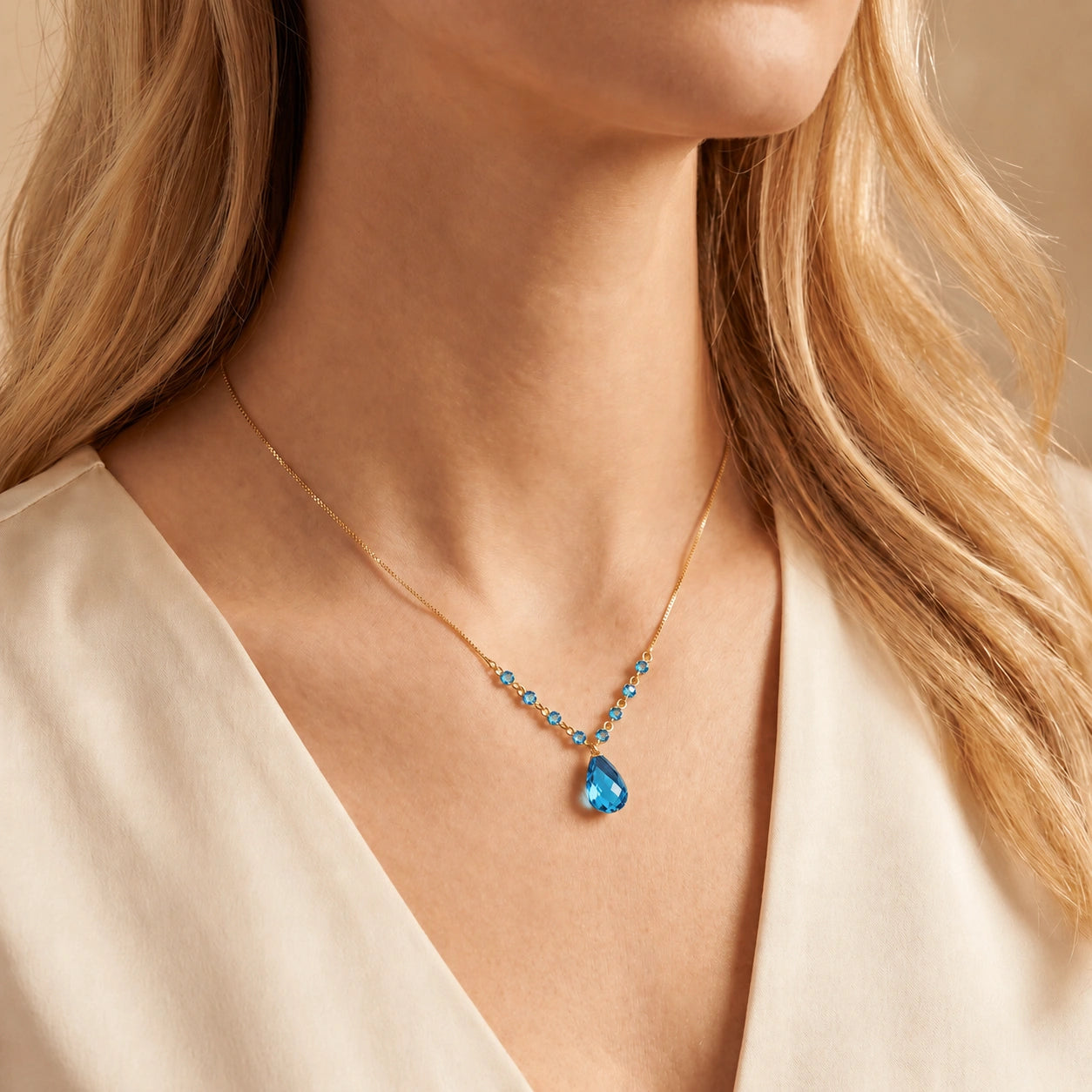Yellow Gold Blue Topaz — Geraldina