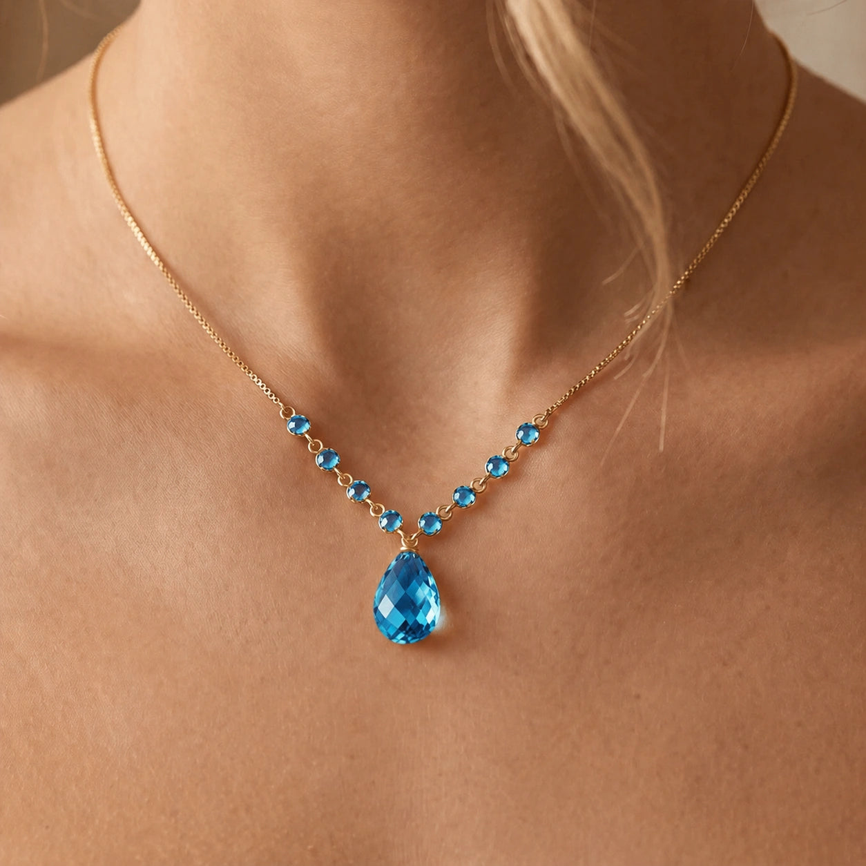 Yellow Gold Blue Topaz — Geraldina