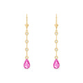 Yellow Gold Classic Drop Earrings Pink Topaz 10K — Giacinta