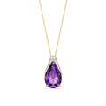 Yellow Gold Pendant Necklace Amethyst 10K — Gilda