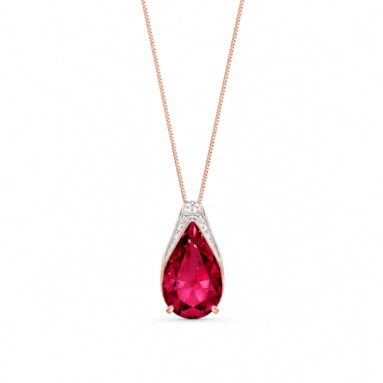 Rose Gold Pendant Necklace Ruby 10K — Gilda
