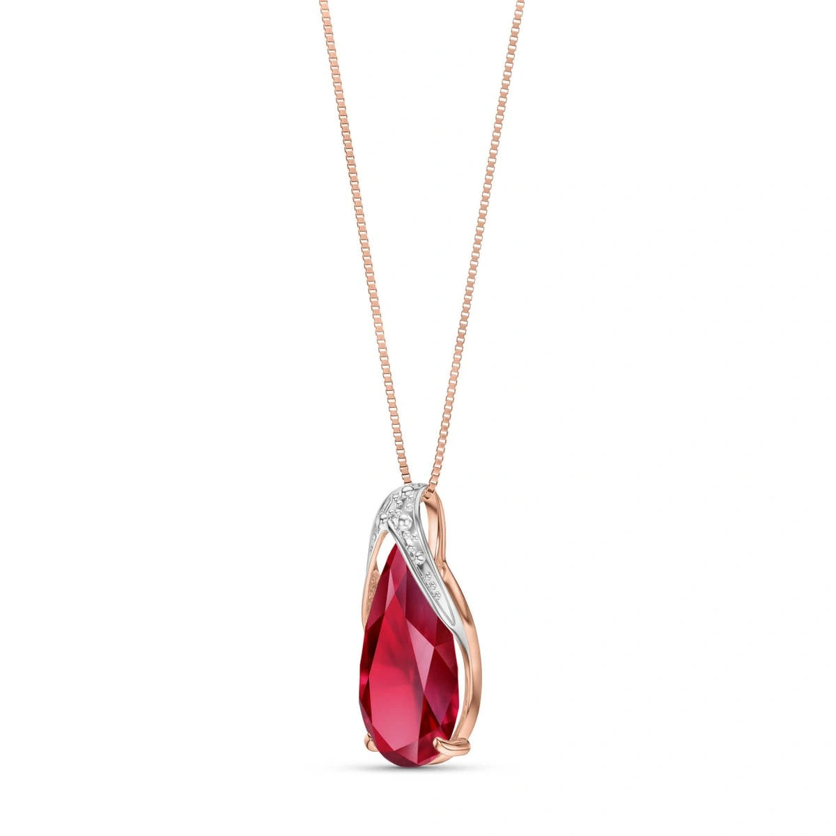 Rose Gold Pendant Necklace Ruby 10K — Gilda