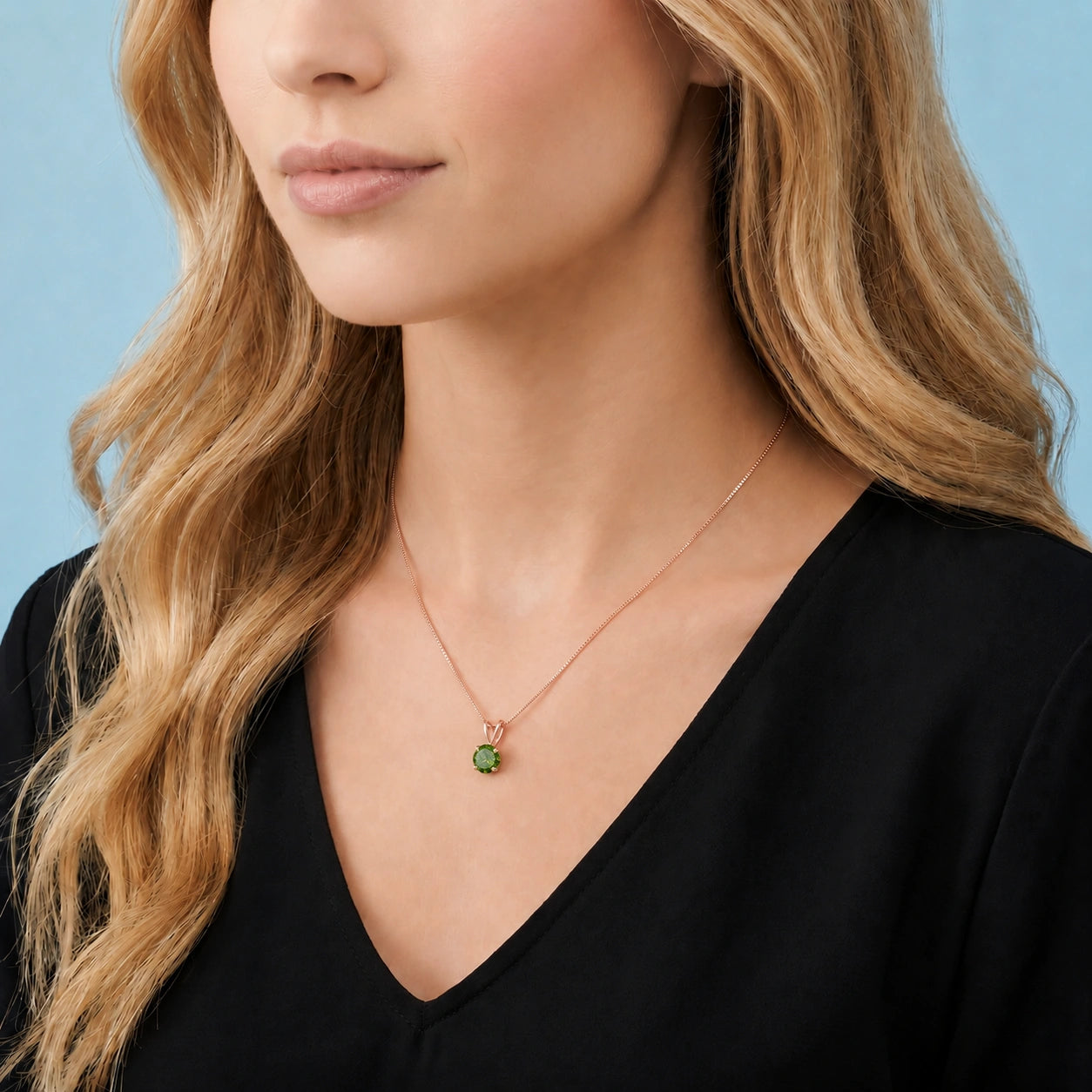 Rose Gold Necklace Diamond 10K — Lia