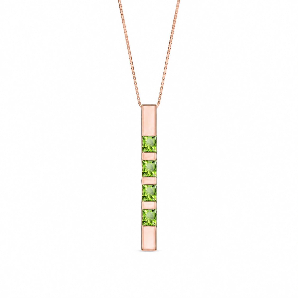 Rose Gold Eternal Necklace Peridot 10K — Gioconda